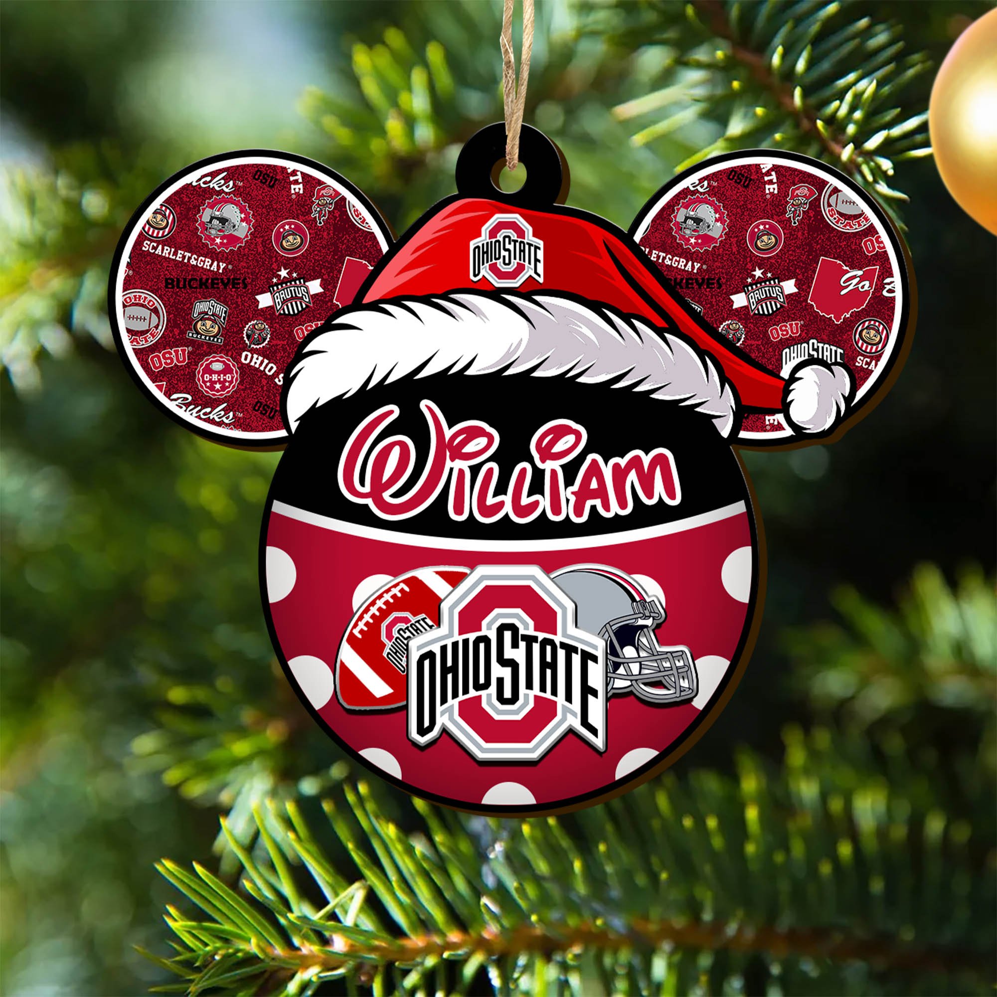 Ohio State Buckeyes Wooden Ornament 2024 Version Personalized Your Name, Christmas Gifts For Sport Fan, Home Decorations ETHY-53354