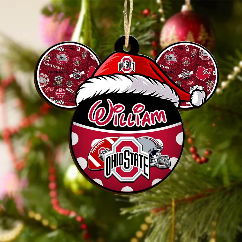 Alternative view of Ohio State Buckeyes Wooden Ornament 2024 Version Personalized Your Name, Christmas Gifts For Sport Fan, Home Decorations ETHY-53354