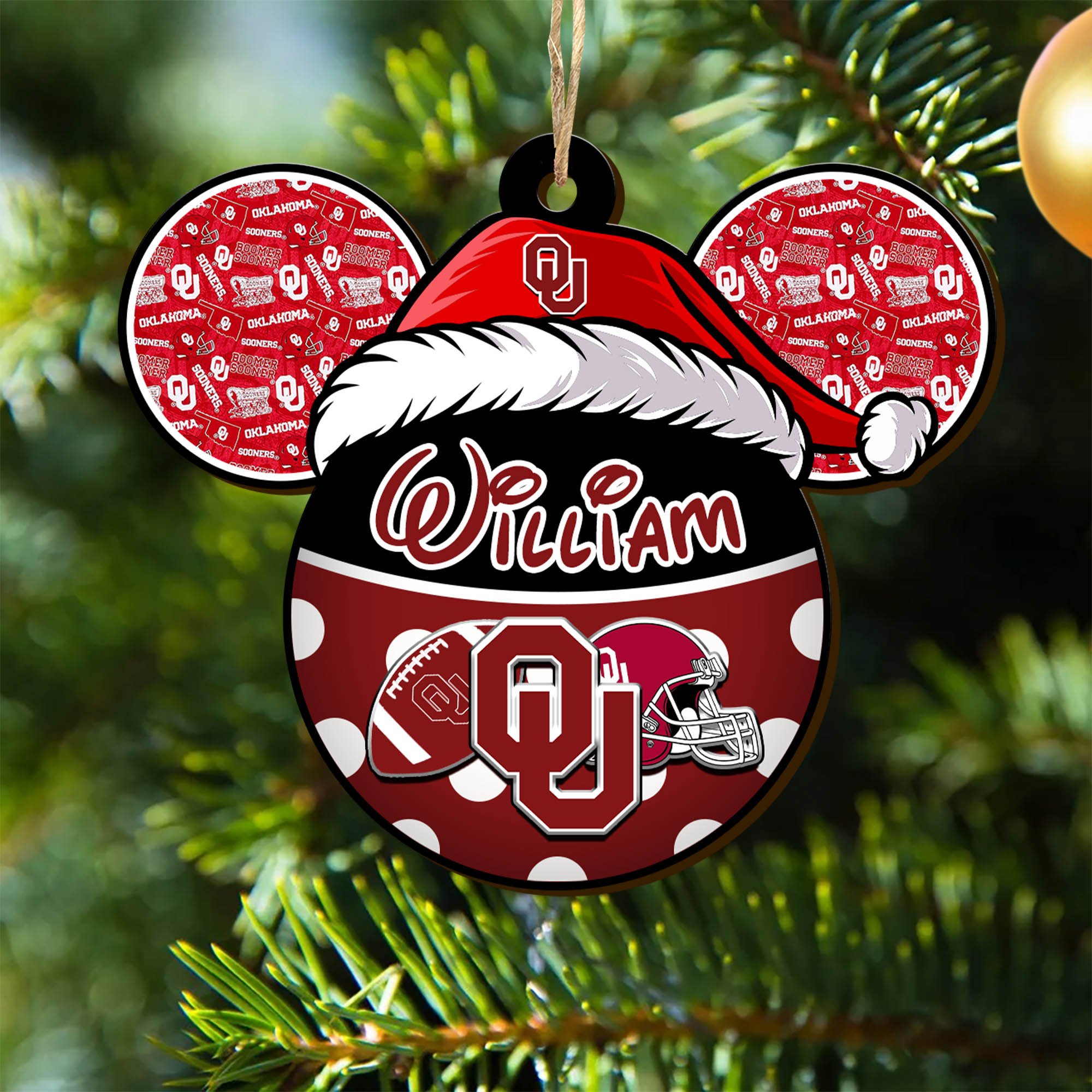 Oklahoma Sooners Wooden Ornament 2024 Version Personalized Your Name, Christmas Gifts For Sport Fan, Home Decorations ETHY-53354