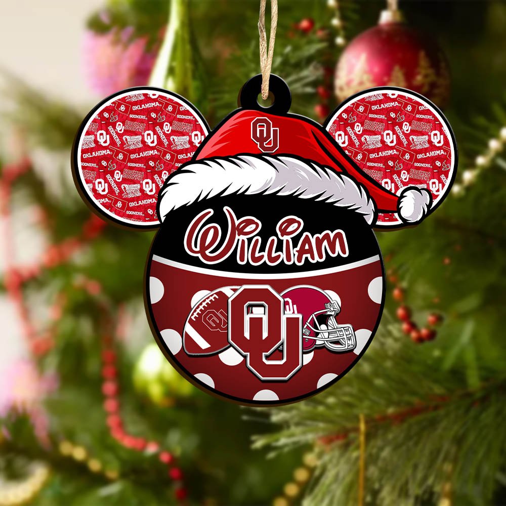 Alternative view of Oklahoma Sooners Wooden Ornament 2024 Version Personalized Your Name, Christmas Gifts For Sport Fan, Home Decorations ETHY-53354