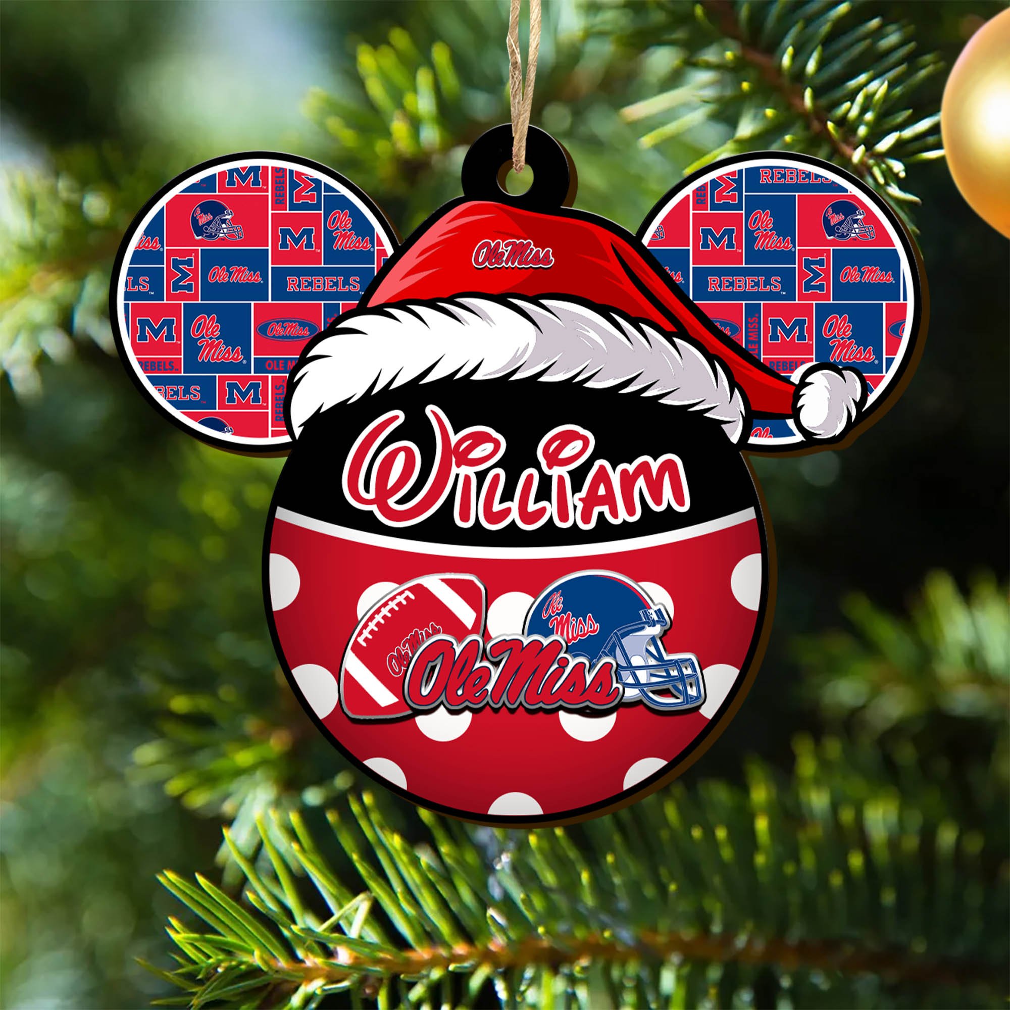 Ole Miss Rebels Wooden Ornament 2024 Version Personalized Your Name, Christmas Gifts For Sport Fan, Home Decorations ETHY-53354