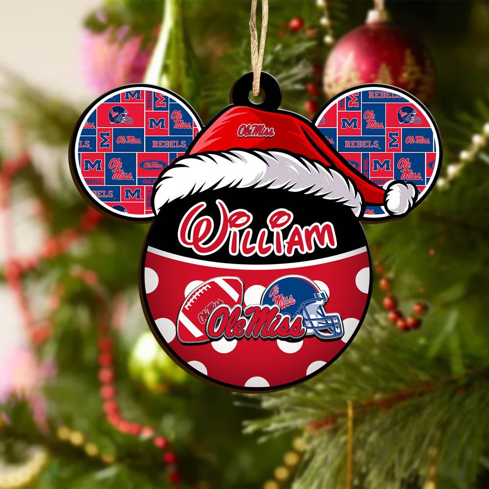Alternative view of Ole Miss Rebels Wooden Ornament 2024 Version Personalized Your Name, Christmas Gifts For Sport Fan, Home Decorations ETHY-53354