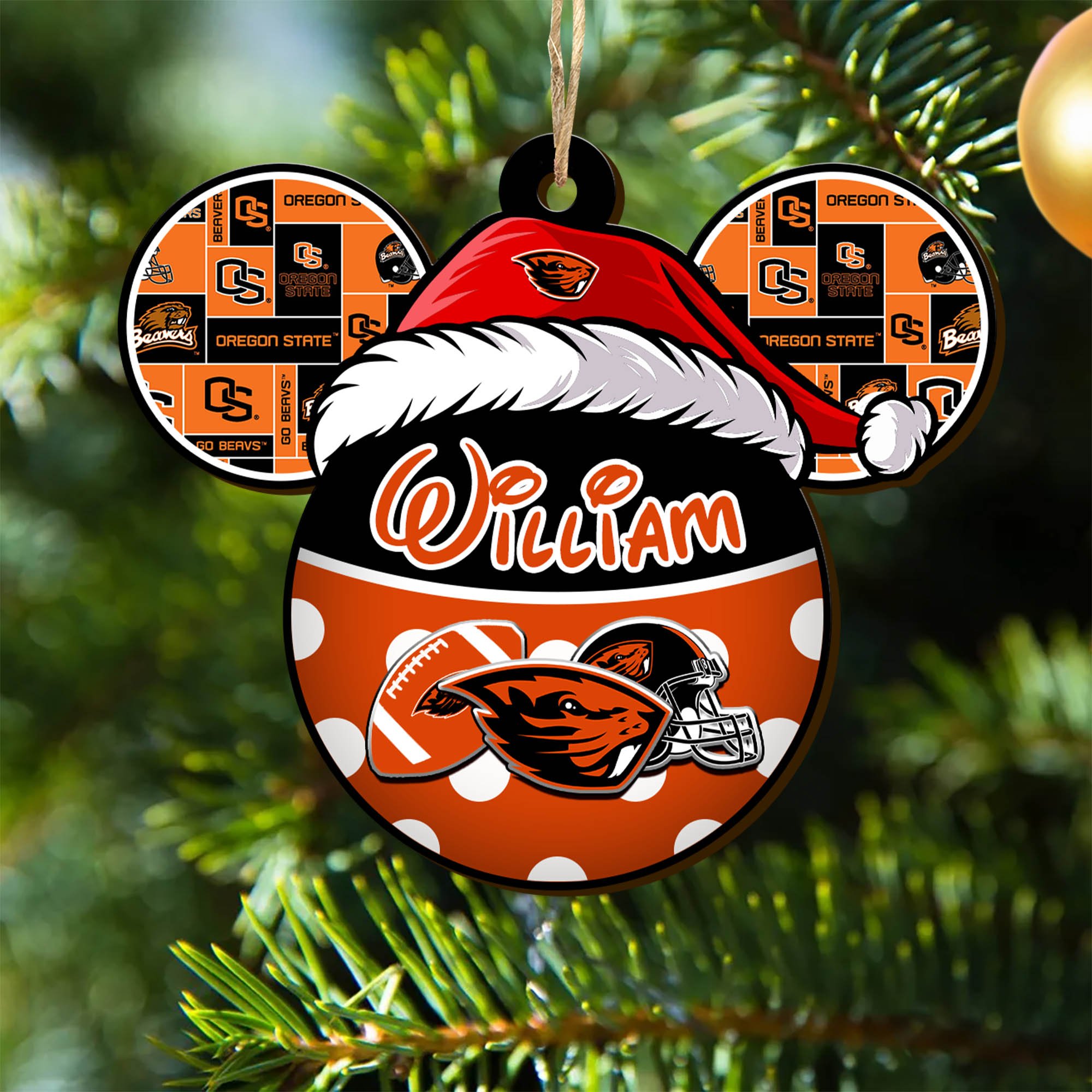 Oregon State Beavers Wooden Ornament 2024 Version Personalized Your Name, Christmas Gifts For Sport Fan, Home Decorations ETHY-53354