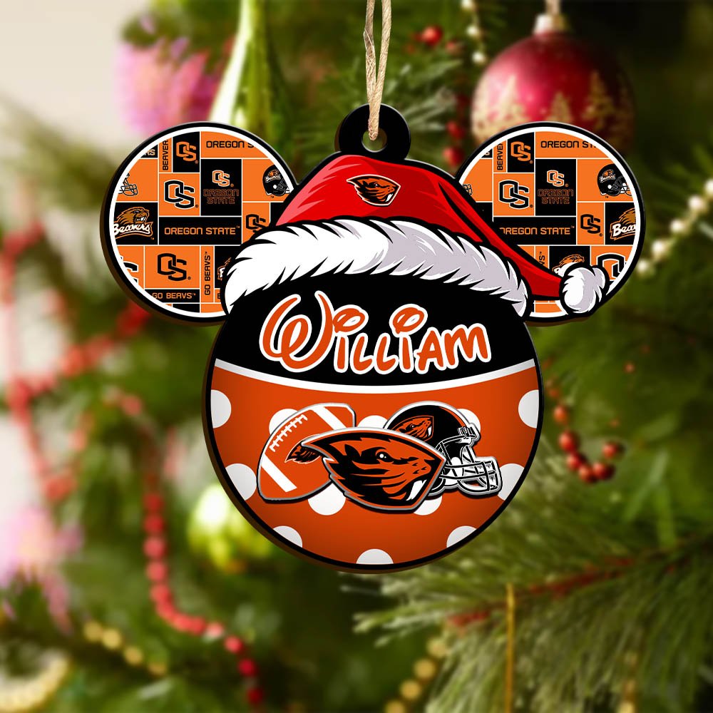 Alternative view of Oregon State Beavers Wooden Ornament 2024 Version Personalized Your Name, Christmas Gifts For Sport Fan, Home Decorations ETHY-53354
