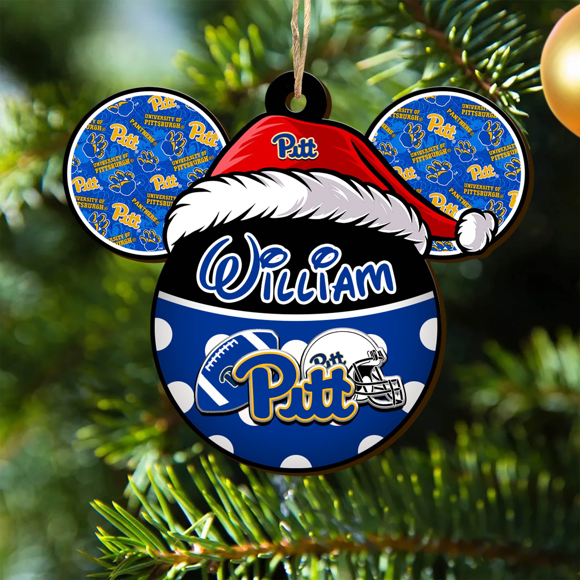Pittsburgh Panthers Wooden Ornament 2024 Version Personalized Your Name, Christmas Gifts For Sport Fan, Home Decorations ETHY-53354