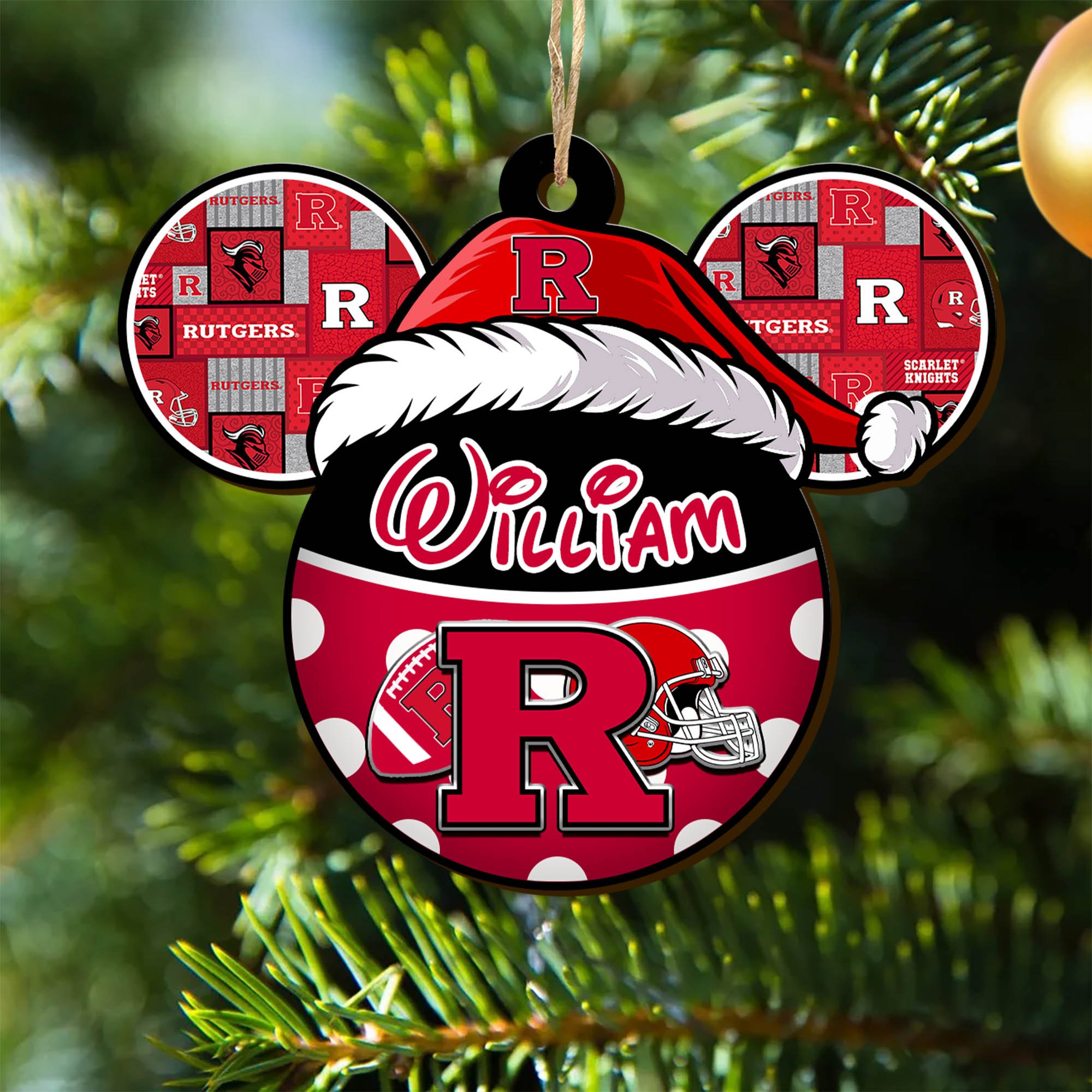 Rutgers Scarlet Knights Wooden Ornament 2024 Version Personalized Your Name, Christmas Gifts For Sport Fan, Home Decorations ETHY-53354