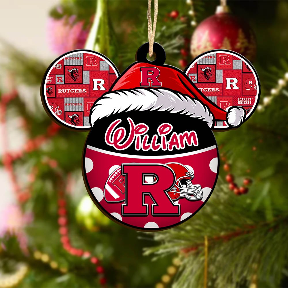 Alternative view of Rutgers Scarlet Knights Wooden Ornament 2024 Version Personalized Your Name, Christmas Gifts For Sport Fan, Home Decorations ETHY-53354