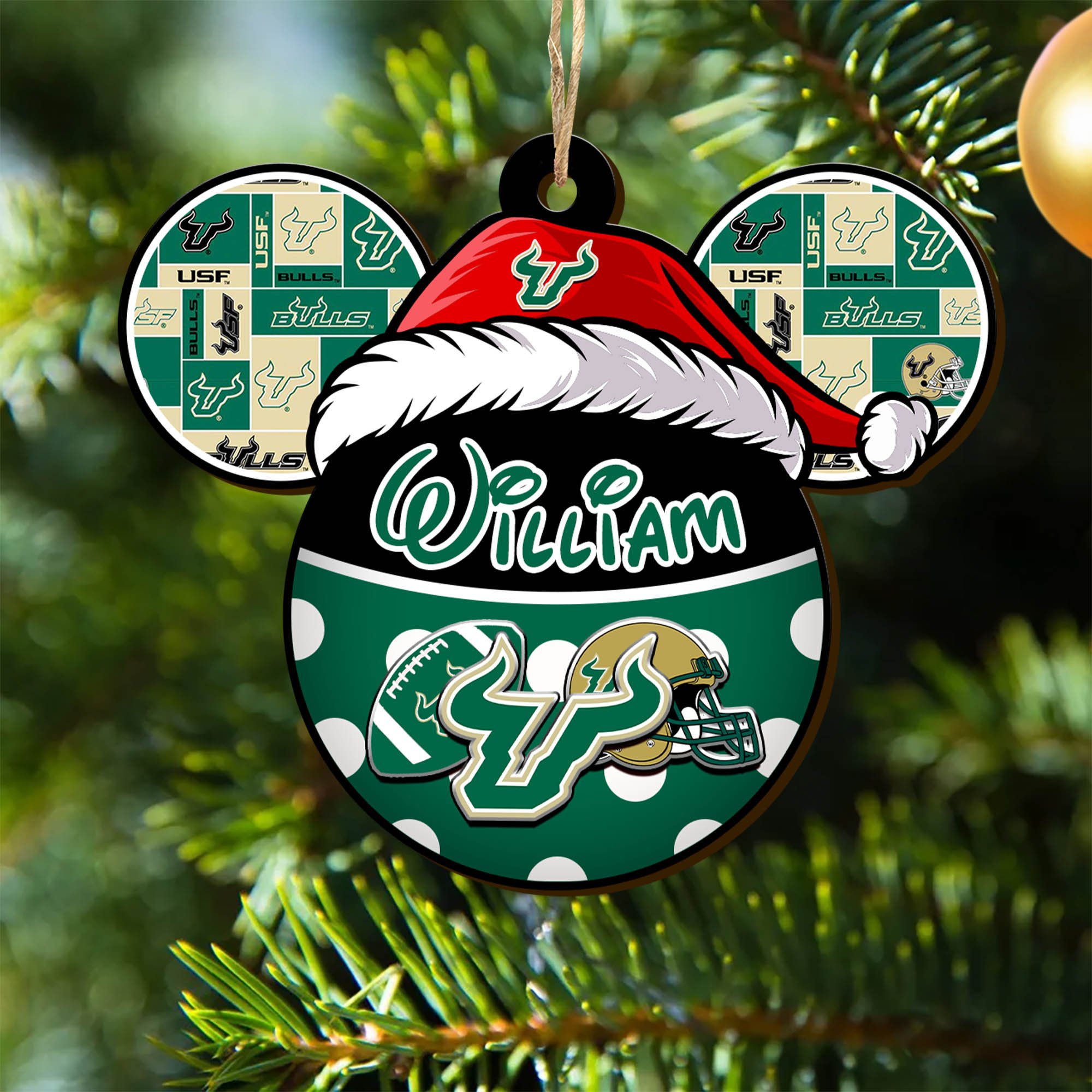 South Florida Bulls Wooden Ornament 2024 Version Personalized Your Name, Christmas Gifts For Sport Fan, Home Decorations ETHY-53354