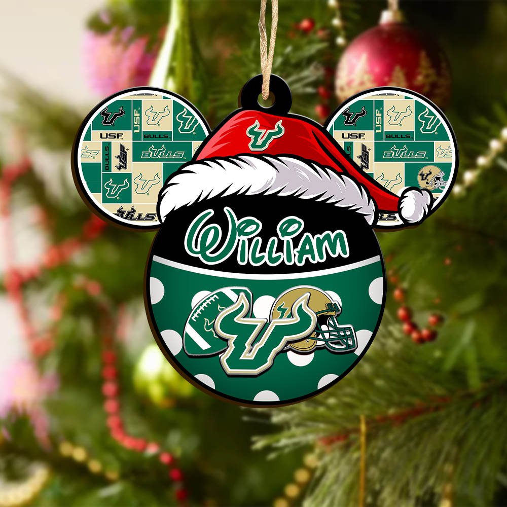 Alternative view of South Florida Bulls Wooden Ornament 2024 Version Personalized Your Name, Christmas Gifts For Sport Fan, Home Decorations ETHY-53354