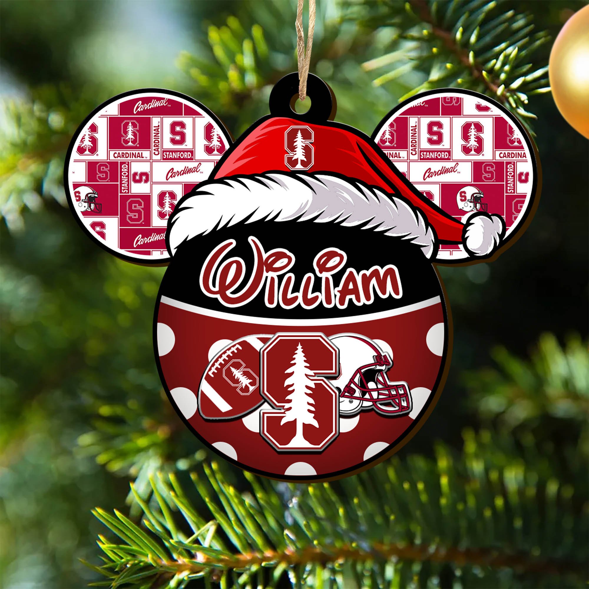Stanford Cardinal Wooden Ornament 2024 Version Personalized Your Name, Christmas Gifts For Sport Fan, Home Decorations ETHY-53354
