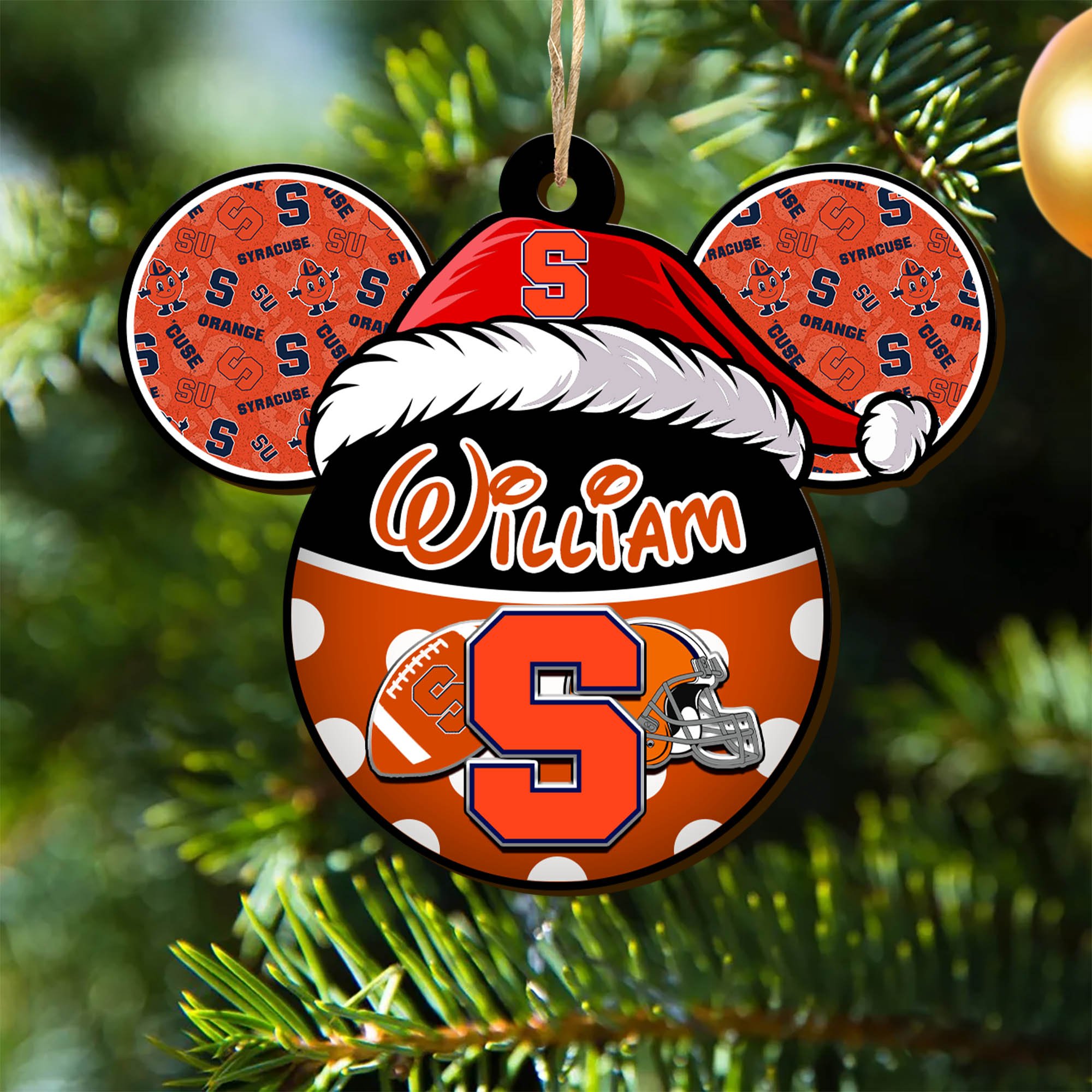 Syracuse Orange Wooden Ornament 2024 Version Personalized Your Name, Christmas Gifts For Sport Fan, Home Decorations ETHY-53354
