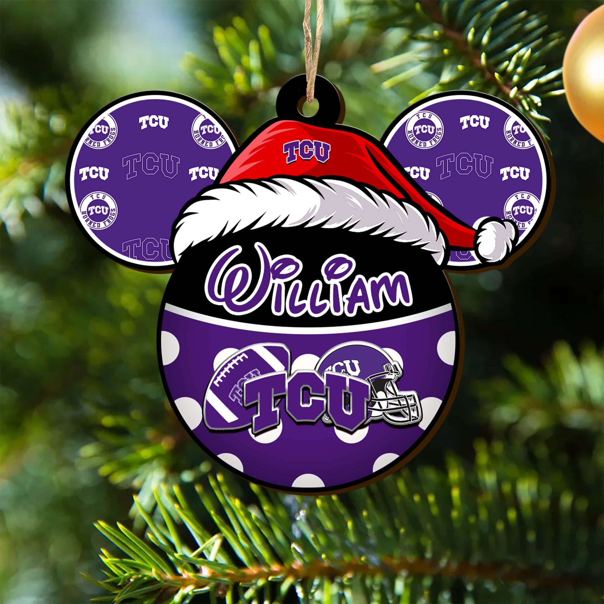 TCU Horned Frogs Wooden Ornament 2024 Version Personalized Your Name, Christmas Gifts For Sport Fan, Home Decorations ETHY-53354