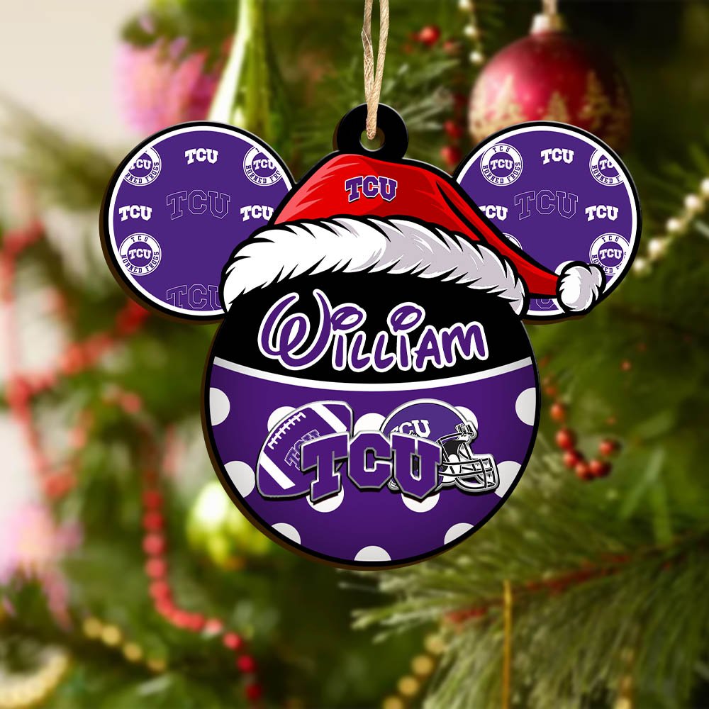 Alternative view of TCU Horned Frogs Wooden Ornament 2024 Version Personalized Your Name, Christmas Gifts For Sport Fan, Home Decorations ETHY-53354