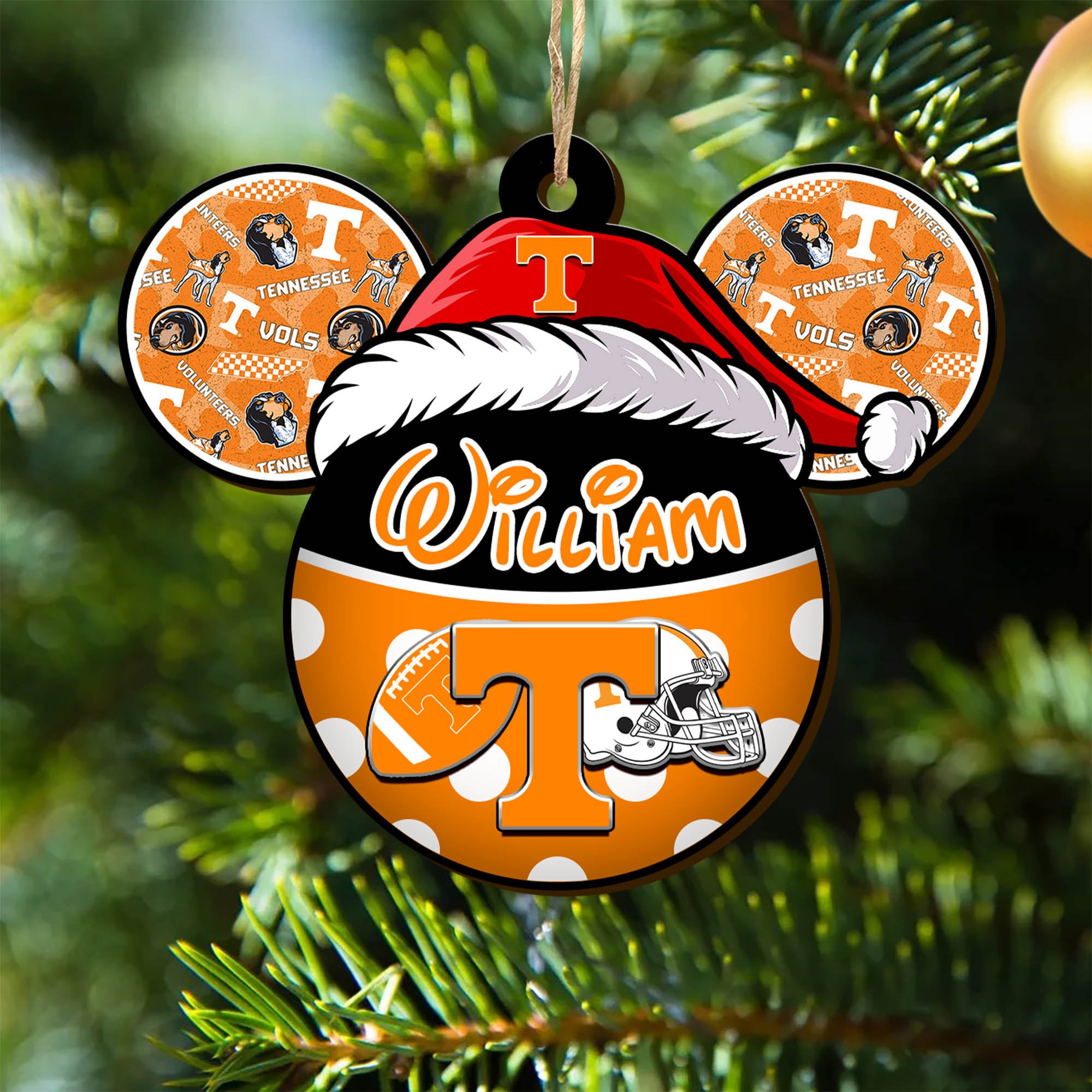 Tennessee Volunteers Wooden Ornament 2024 Version Personalized Your Name, Christmas Gifts For Sport Fan, Home Decorations ETHY-53354