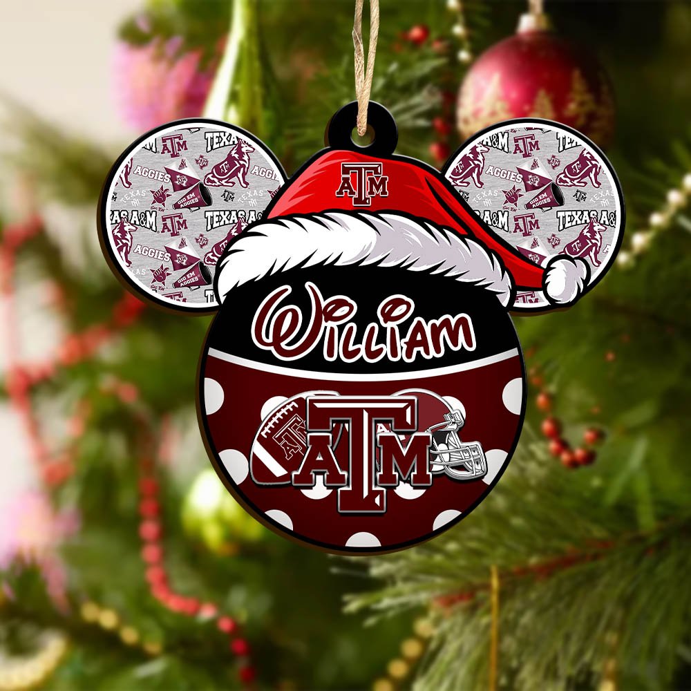 Alternative view of Texas A&M Aggies Wooden Ornament 2024 Version Personalized Your Name, Christmas Gifts For Sport Fan, Home Decorations ETHY-53354