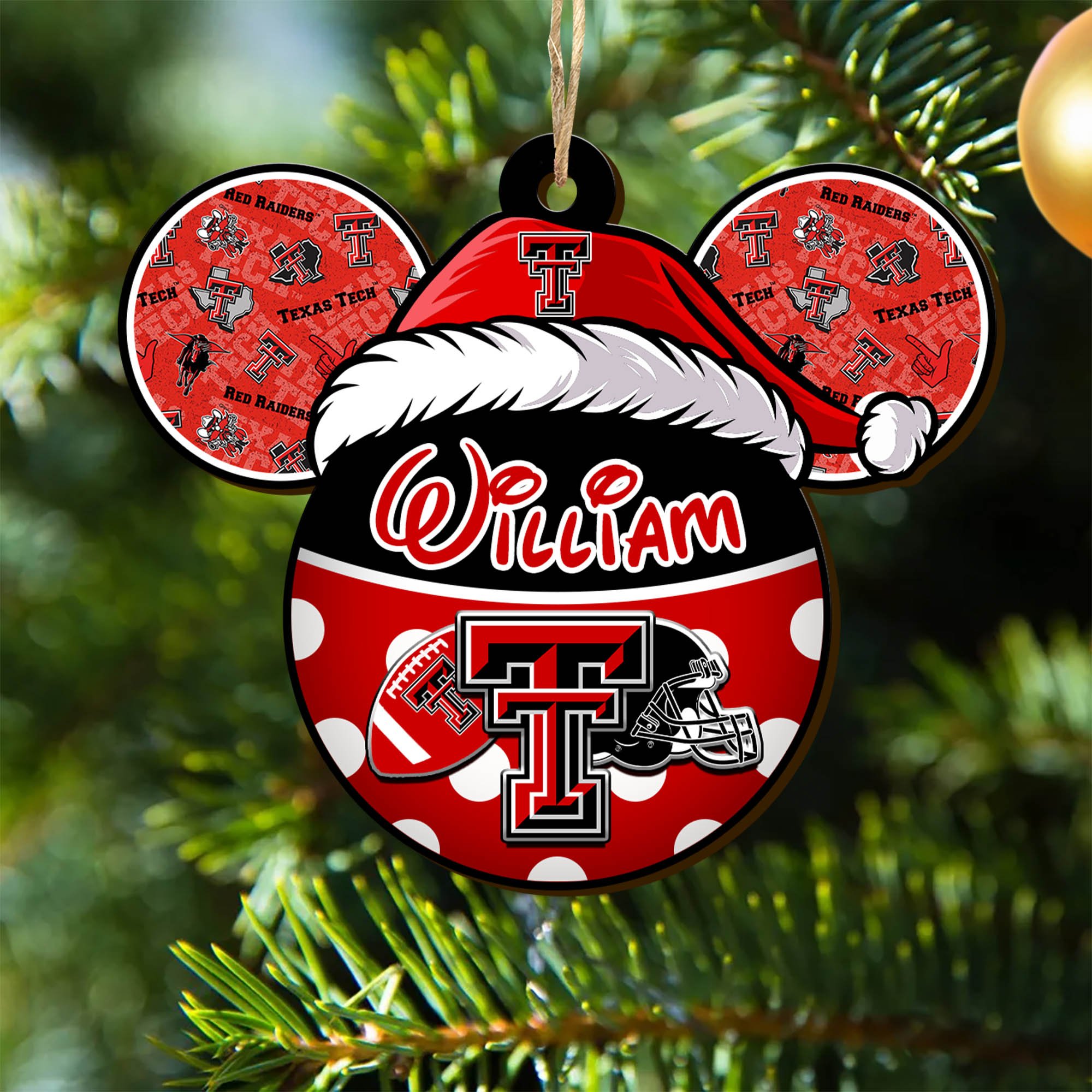 Texas Tech Red Raiders Wooden Ornament 2024 Version Personalized Your Name, Christmas Gifts For Sport Fan, Home Decorations ETHY-53354