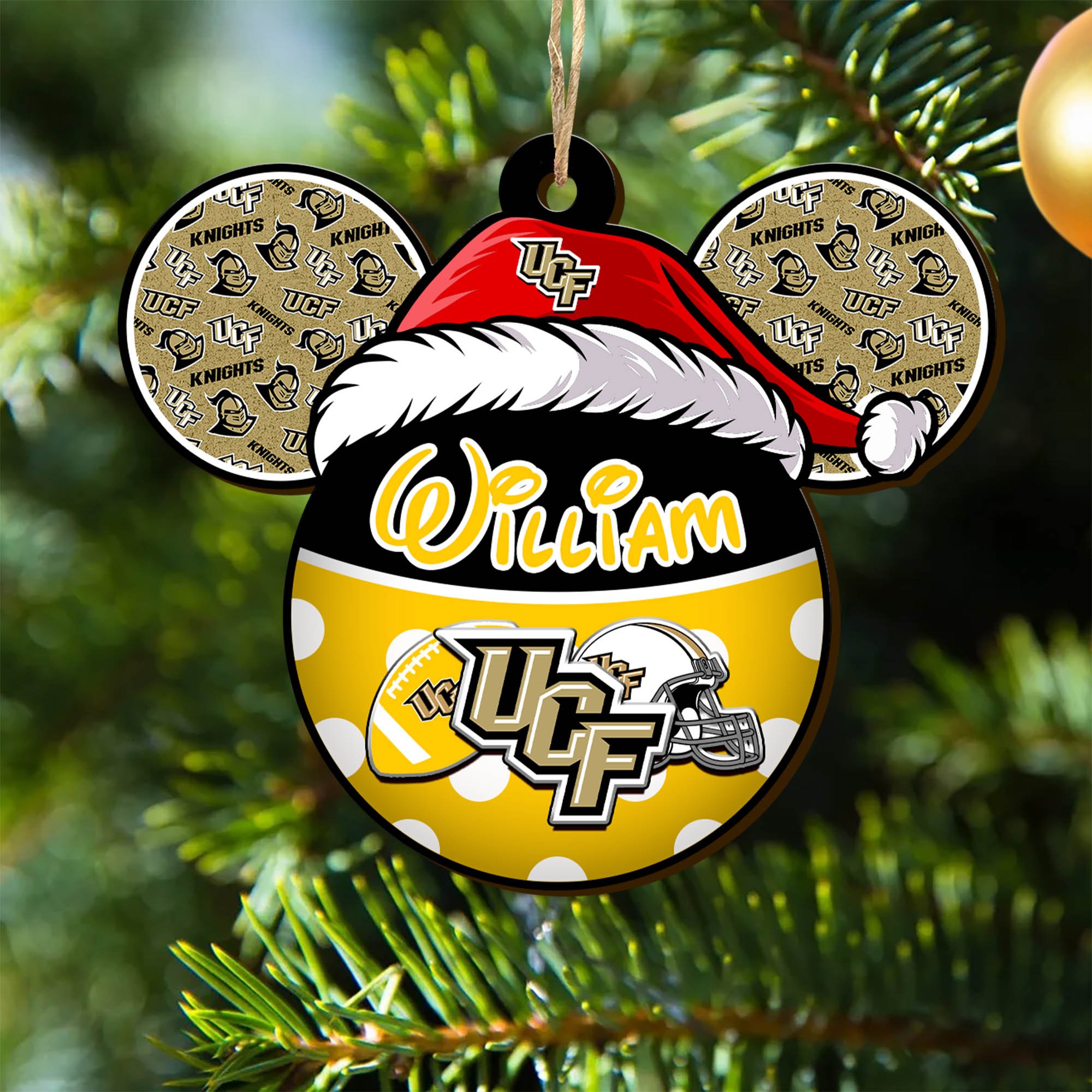 UCF Knights Wooden Ornament 2024 Version Personalized Your Name, Christmas Gifts For Sport Fan, Home Decorations ETHY-53354