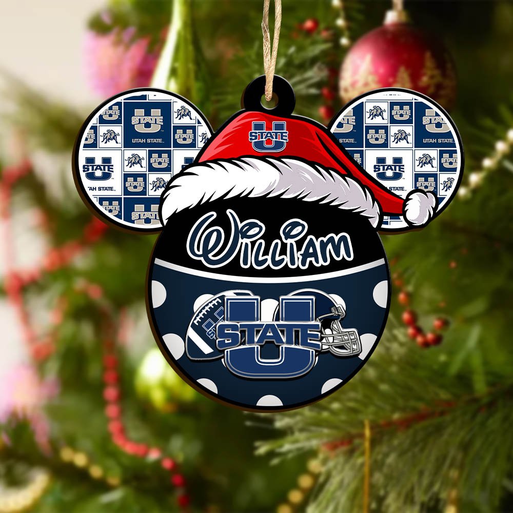 Alternative view of Utah State Aggies Wooden Ornament 2024 Version Personalized Your Name, Christmas Gifts For Sport Fan, Home Decorations ETHY-53354
