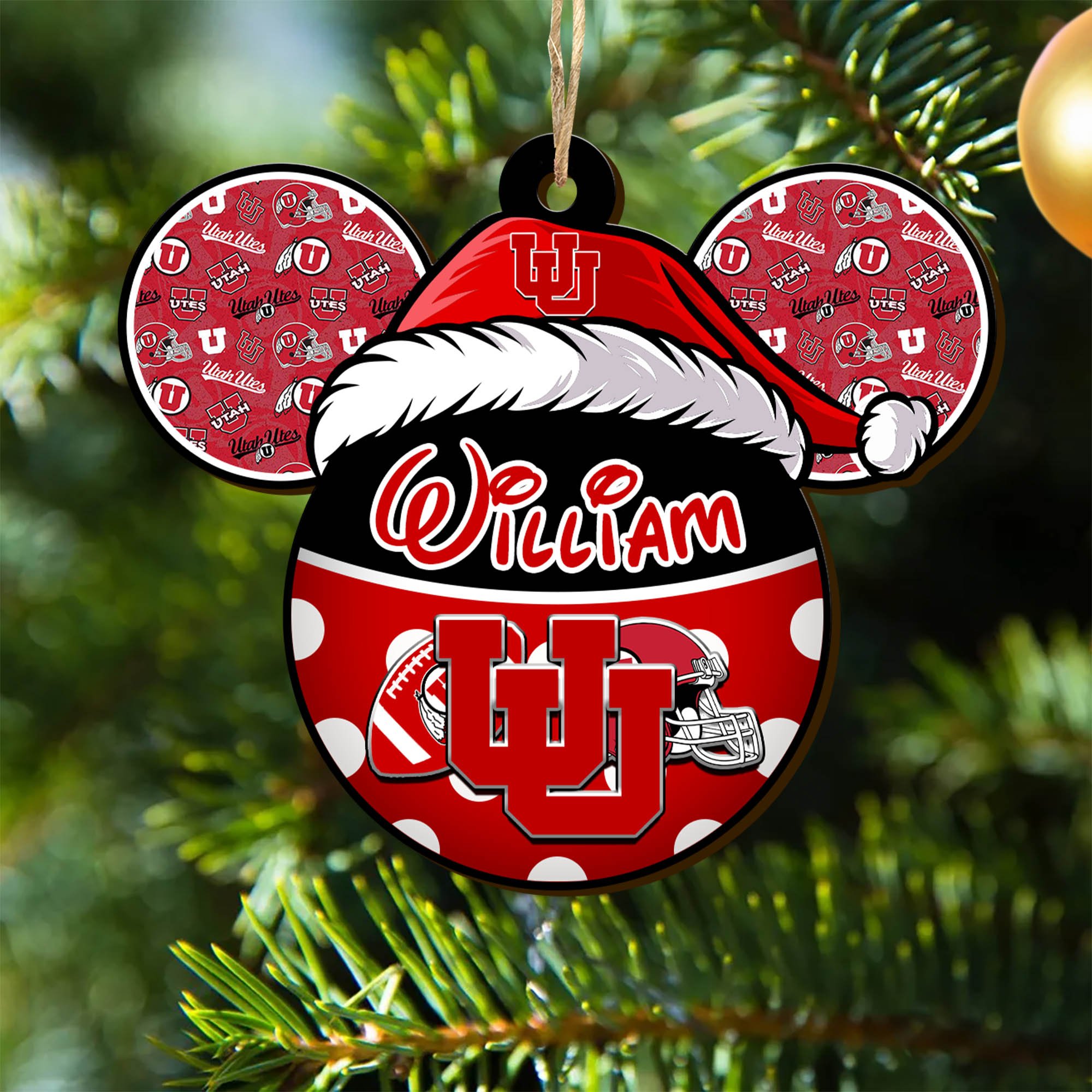 Utah Utes Wooden Ornament 2024 Version Personalized Your Name, Christmas Gifts For Sport Fan, Home Decorations ETHY-53354