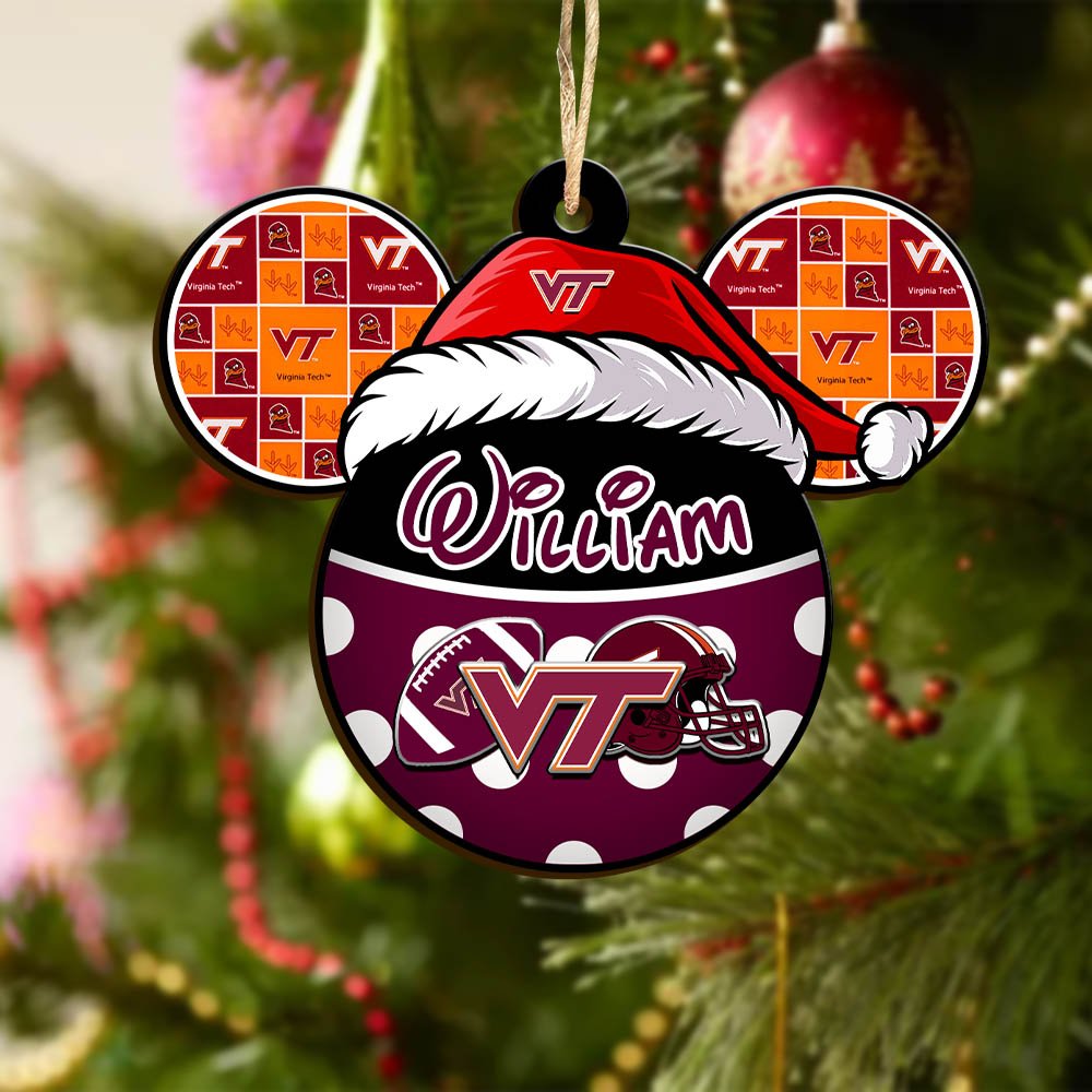Alternative view of Virginia Tech Hokies Wooden Ornament 2024 Version Personalized Your Name, Christmas Gifts For Sport Fan, Home Decorations ETHY-53354
