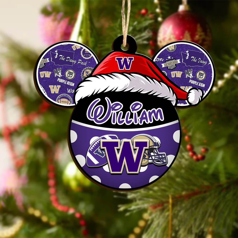 Alternative view of Washington Huskies Wooden Ornament 2024 Version Personalized Your Name, Christmas Gifts For Sport Fan, Home Decorations ETHY-53354