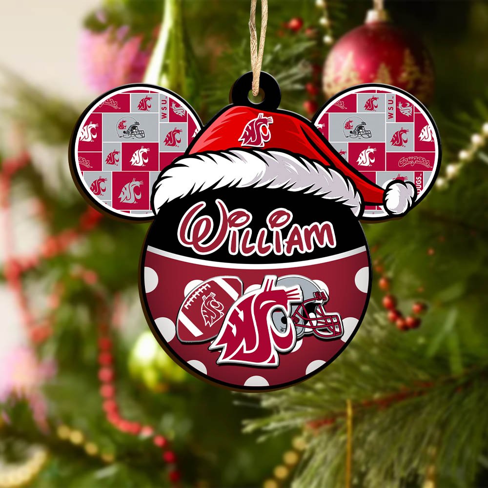 Alternative view of Washington State Cougars Wooden Ornament 2024 Version Personalized Your Name, Christmas Gifts For Sport Fan, Home Decorations ETHY-53354