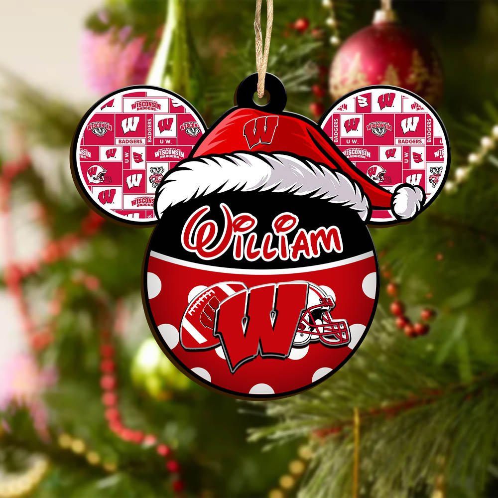 Alternative view of Wisconsin Badgers Wooden Ornament 2024 Version Personalized Your Name, Christmas Gifts For Sport Fan, Home Decorations ETHY-53354