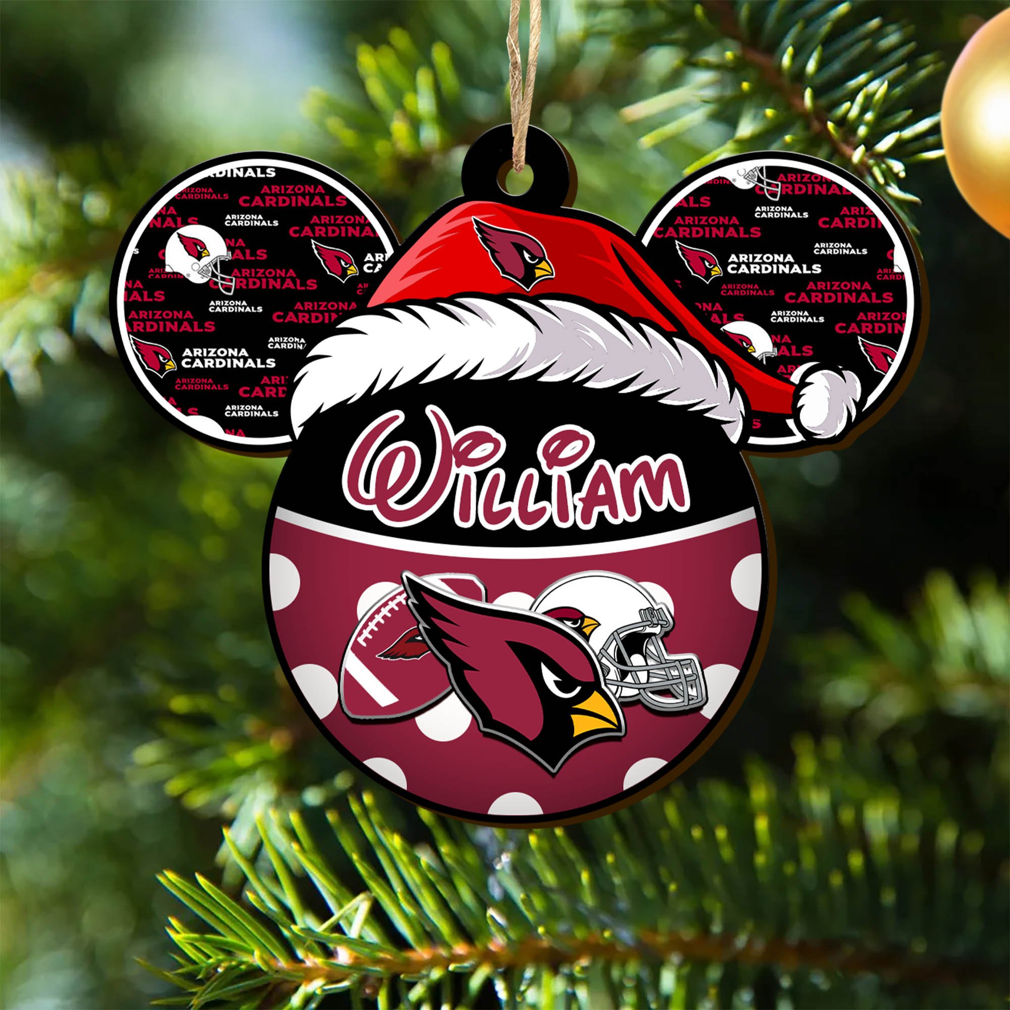 Arizona Cardinals Wooden Ornament 2024 Version Personalized Your Name, Christmas Gifts For Sport Fan, Home Decorations ETHY-53354