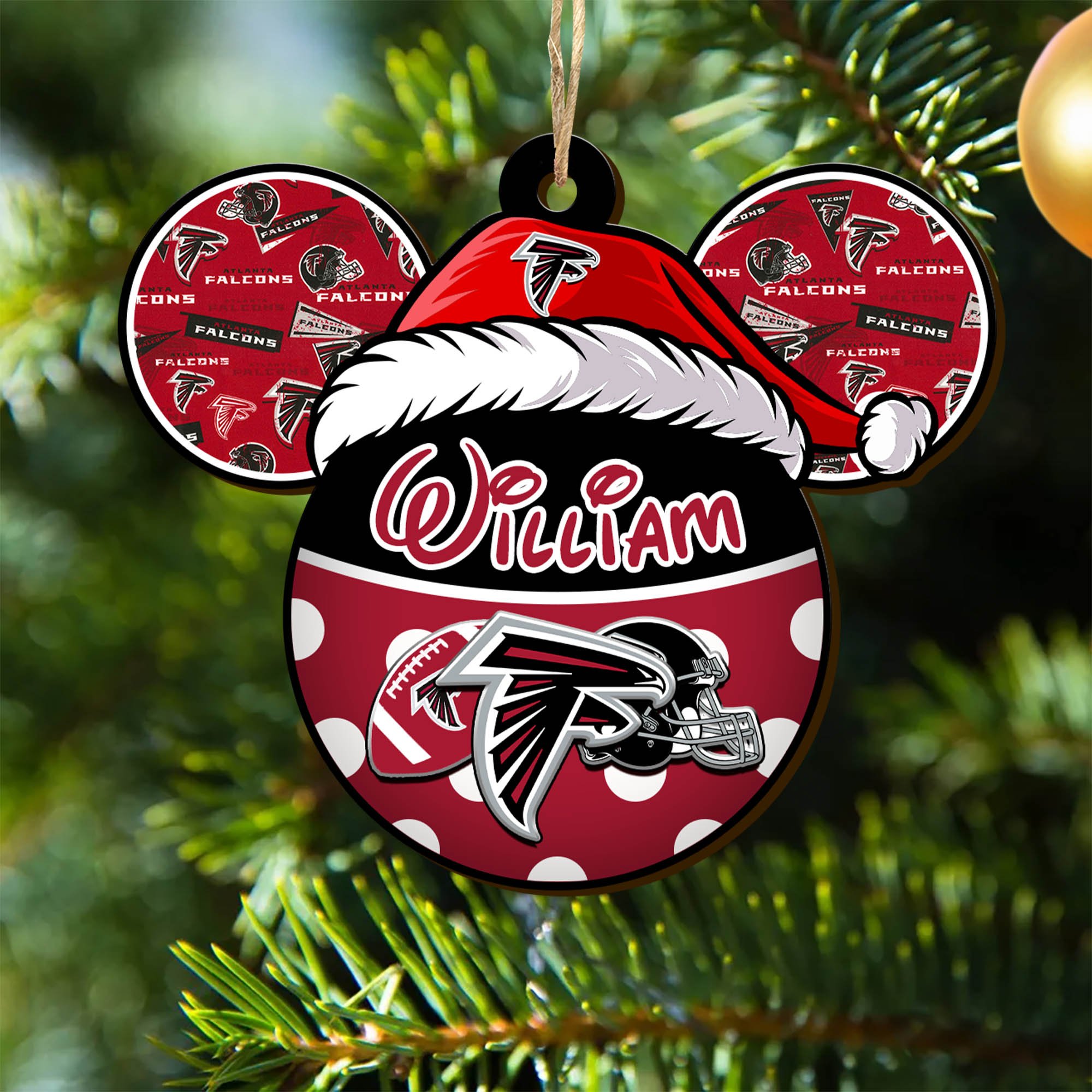 Atlanta Falcons Wooden Ornament 2024 Version Personalized Your Name, Christmas Gifts For Sport Fan, Home Decorations ETHY-53354