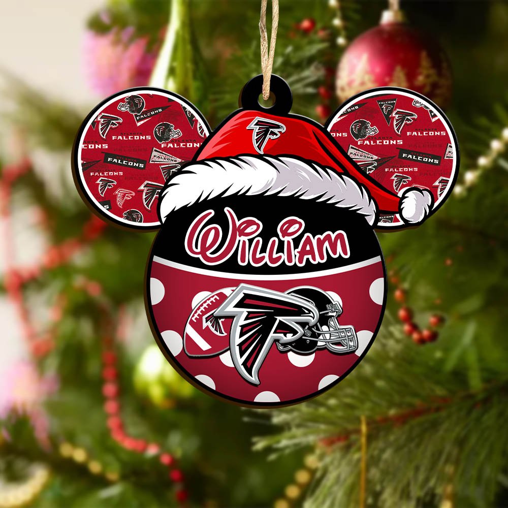 Alternative view of Atlanta Falcons Wooden Ornament 2024 Version Personalized Your Name, Christmas Gifts For Sport Fan, Home Decorations ETHY-53354