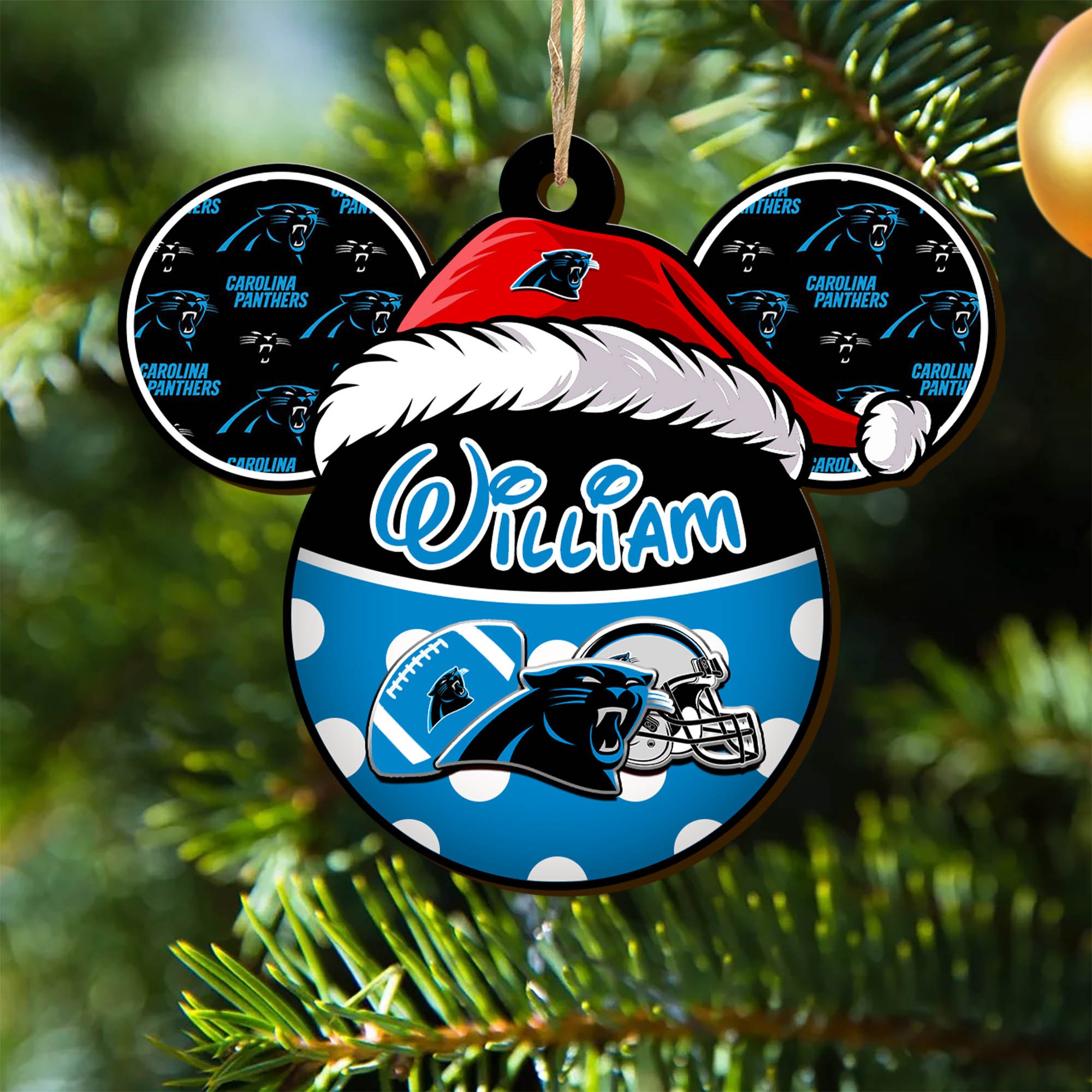Carolina Panthers Wooden Ornament 2024 Version Personalized Your Name, Christmas Gifts For Sport Fan, Home Decorations ETHY-53354