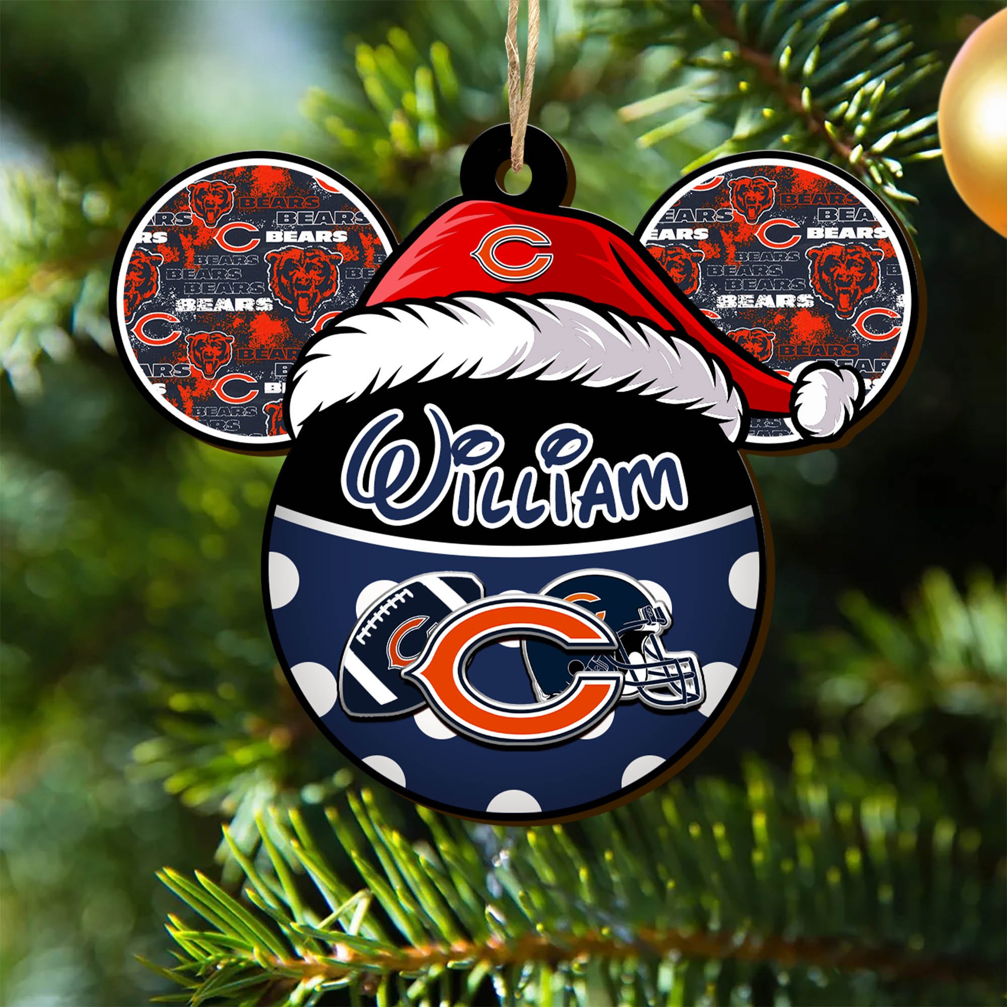 Chicago Bears Wooden Ornament 2024 Version Personalized Your Name, Christmas Gifts For Sport Fan, Home Decorations ETHY-53354