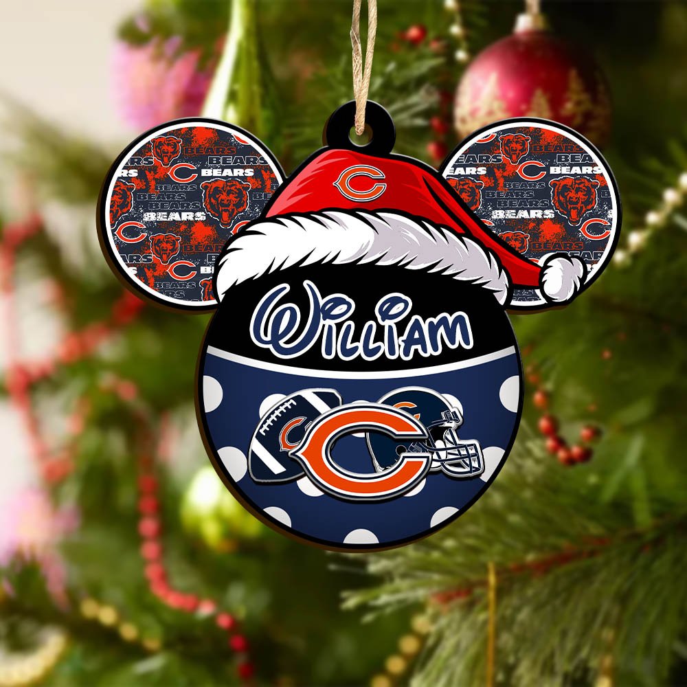 Alternative view of Chicago Bears Wooden Ornament 2024 Version Personalized Your Name, Christmas Gifts For Sport Fan, Home Decorations ETHY-53354