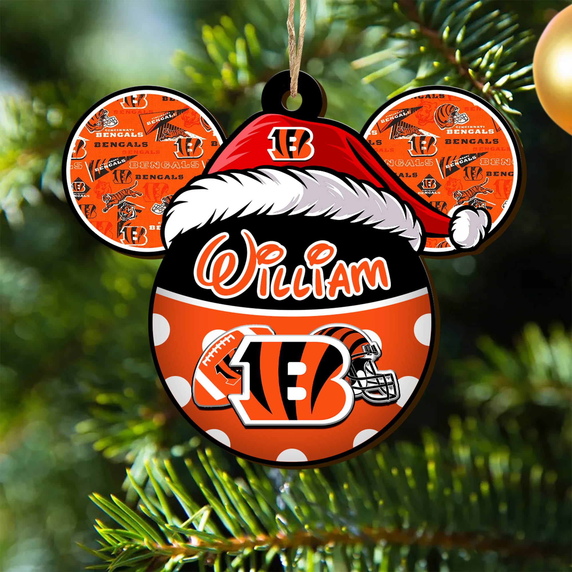 Cincinnati Bengals Wooden Ornament 2024 Version Personalized Your Name, Christmas Gifts For Sport Fan, Home Decorations ETHY-53354