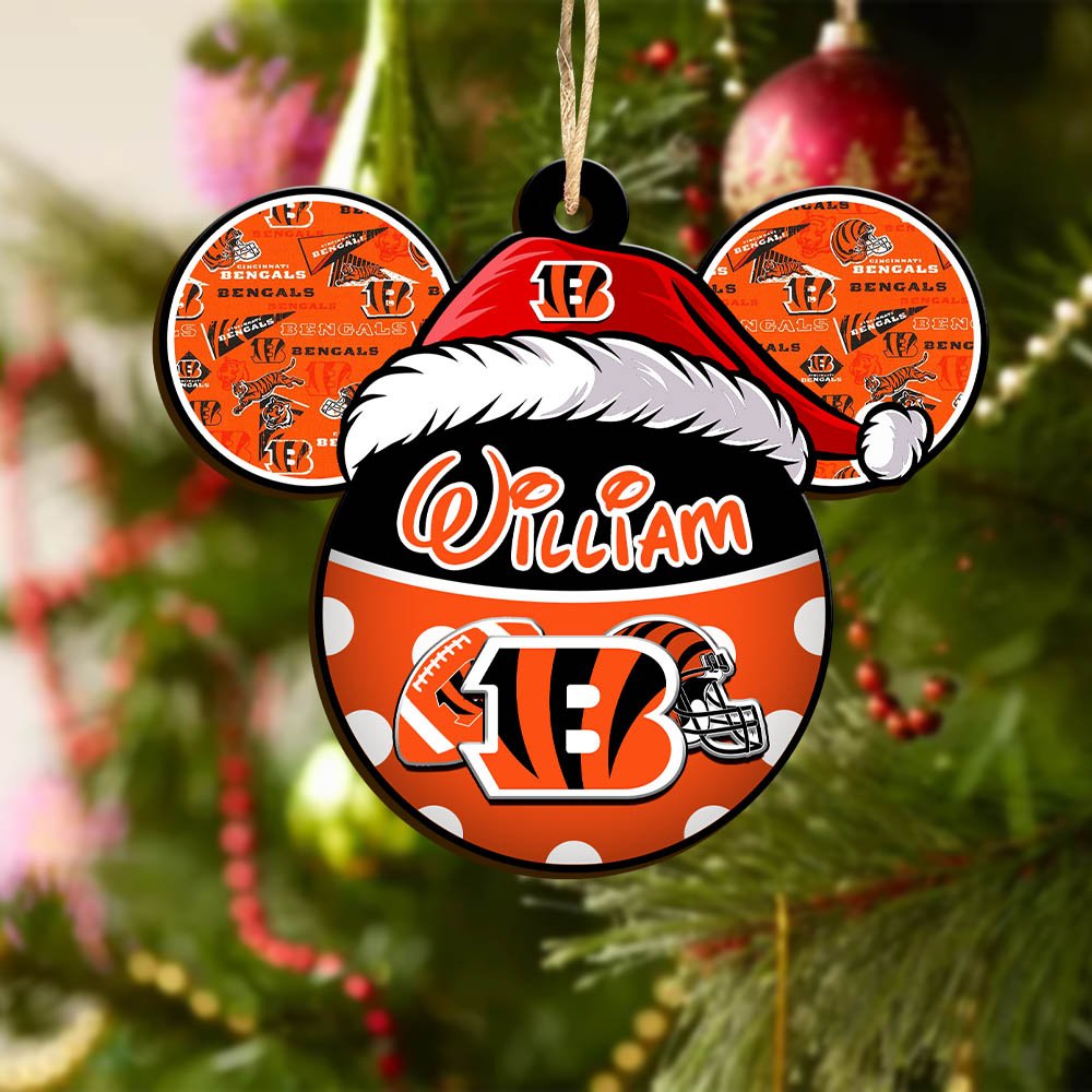 Alternative view of Cincinnati Bengals Wooden Ornament 2024 Version Personalized Your Name, Christmas Gifts For Sport Fan, Home Decorations ETHY-53354