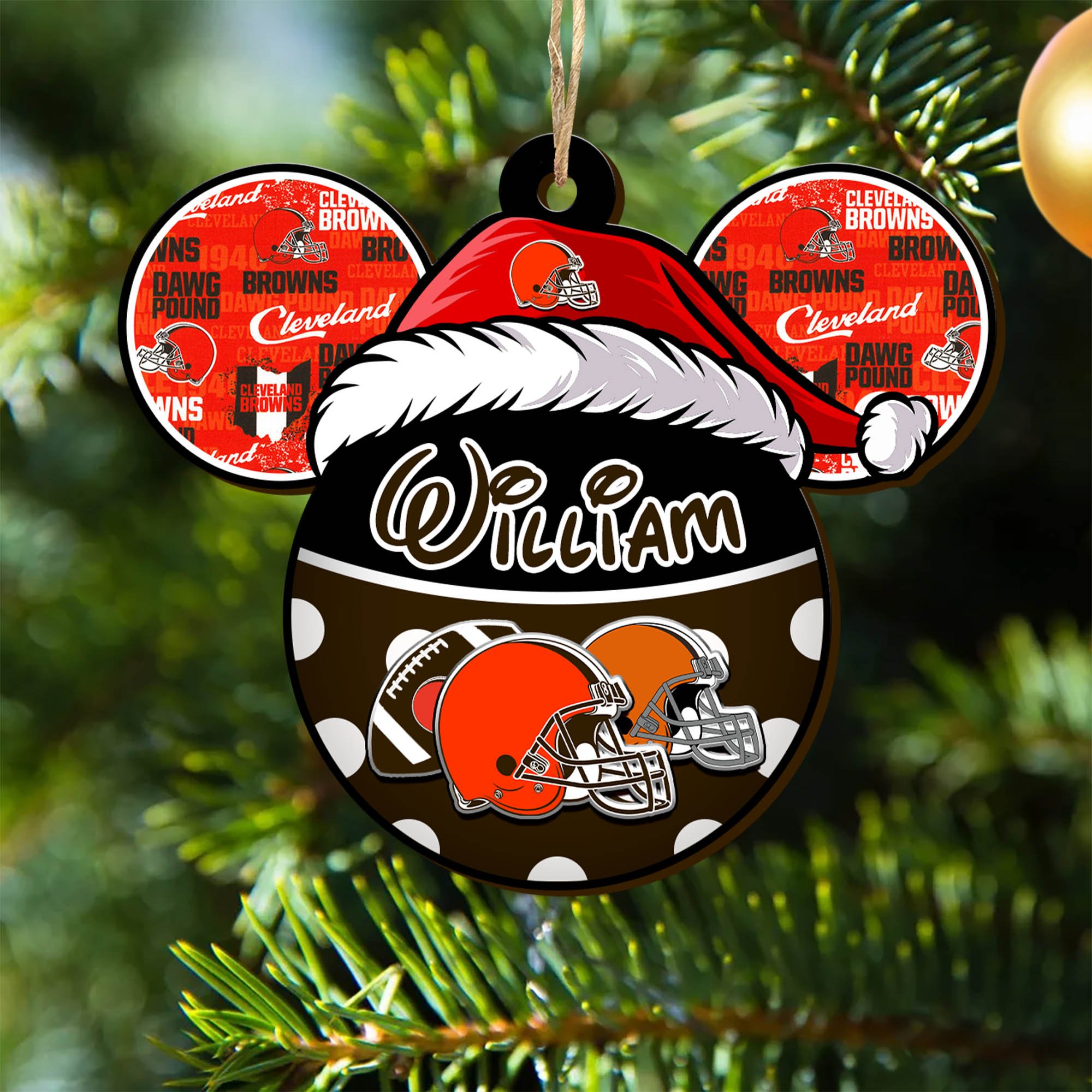 Cleveland Browns Wooden Ornament 2024 Version Personalized Your Name, Christmas Gifts For Sport Fan, Home Decorations ETHY-53354