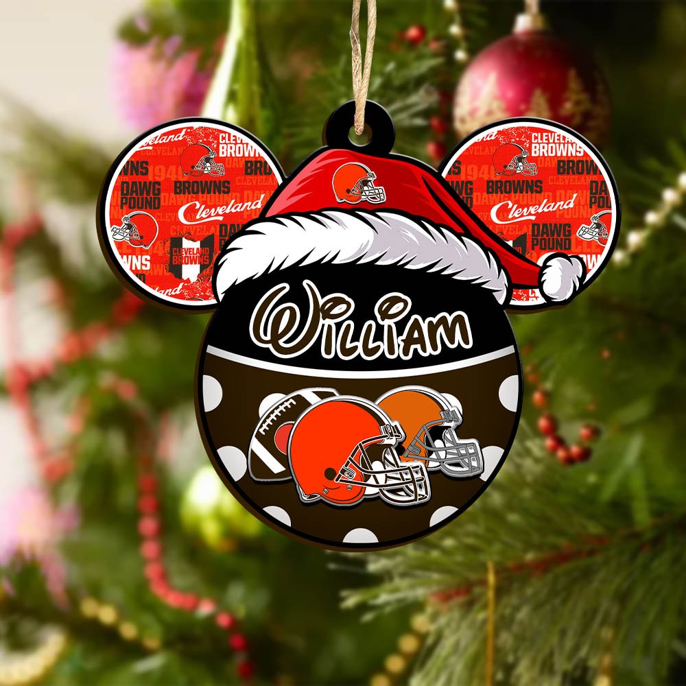 Alternative view of Cleveland Browns Wooden Ornament 2024 Version Personalized Your Name, Christmas Gifts For Sport Fan, Home Decorations ETHY-53354