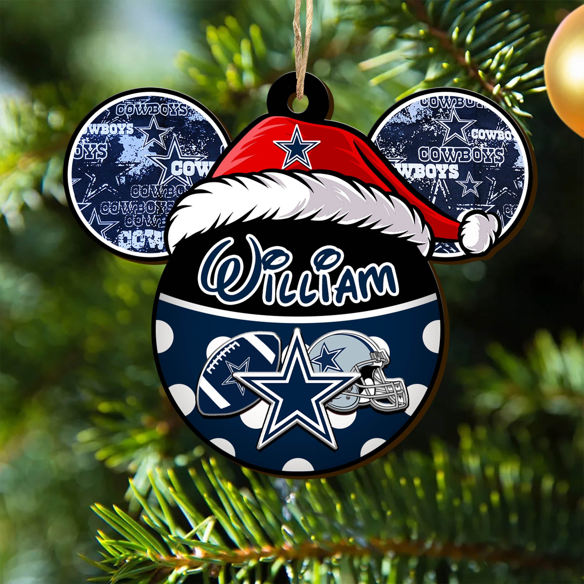 Dallas Cowboys Wooden Ornament 2024 Version Personalized Your Name, Christmas Gifts For Sport Fan, Home Decorations ETHY-53354