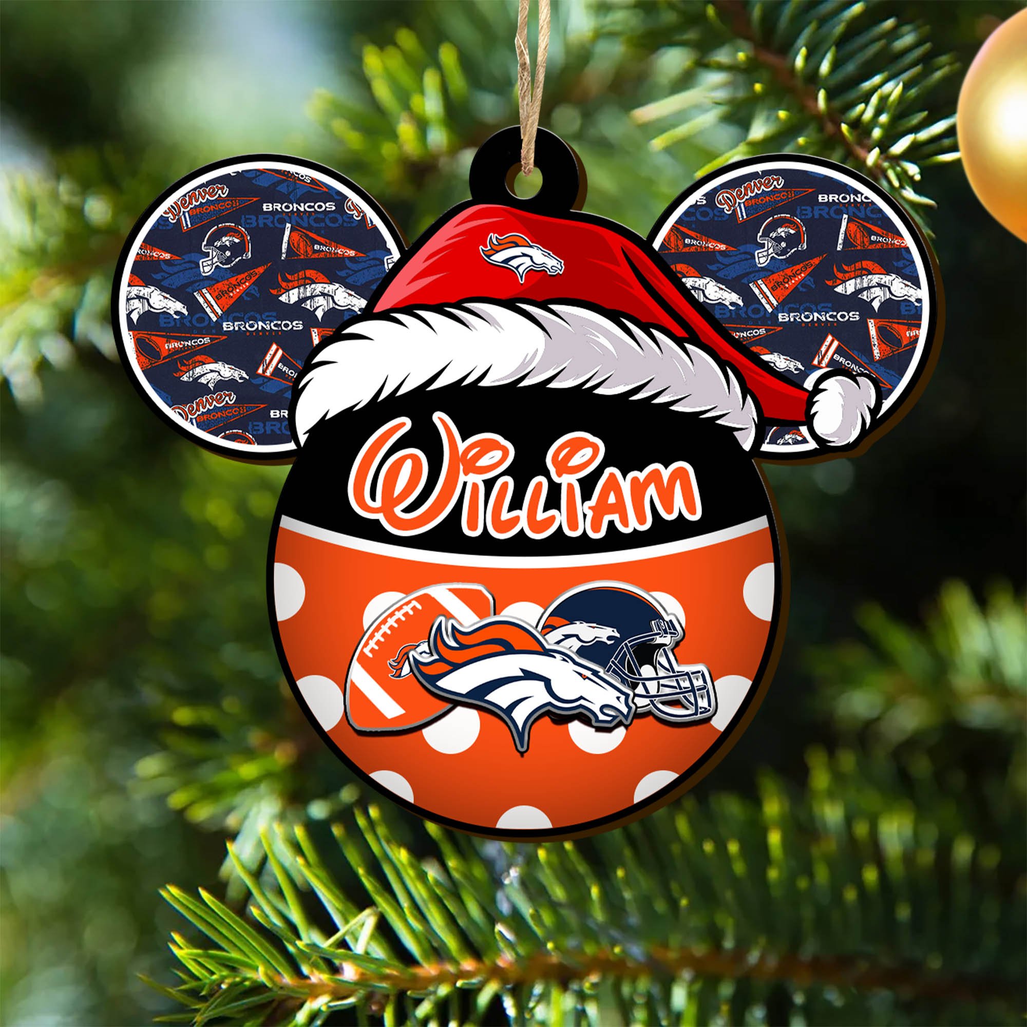 Denver Broncos Wooden Ornament 2024 Version Personalized Your Name, Christmas Gifts For Sport Fan, Home Decorations ETHY-53354