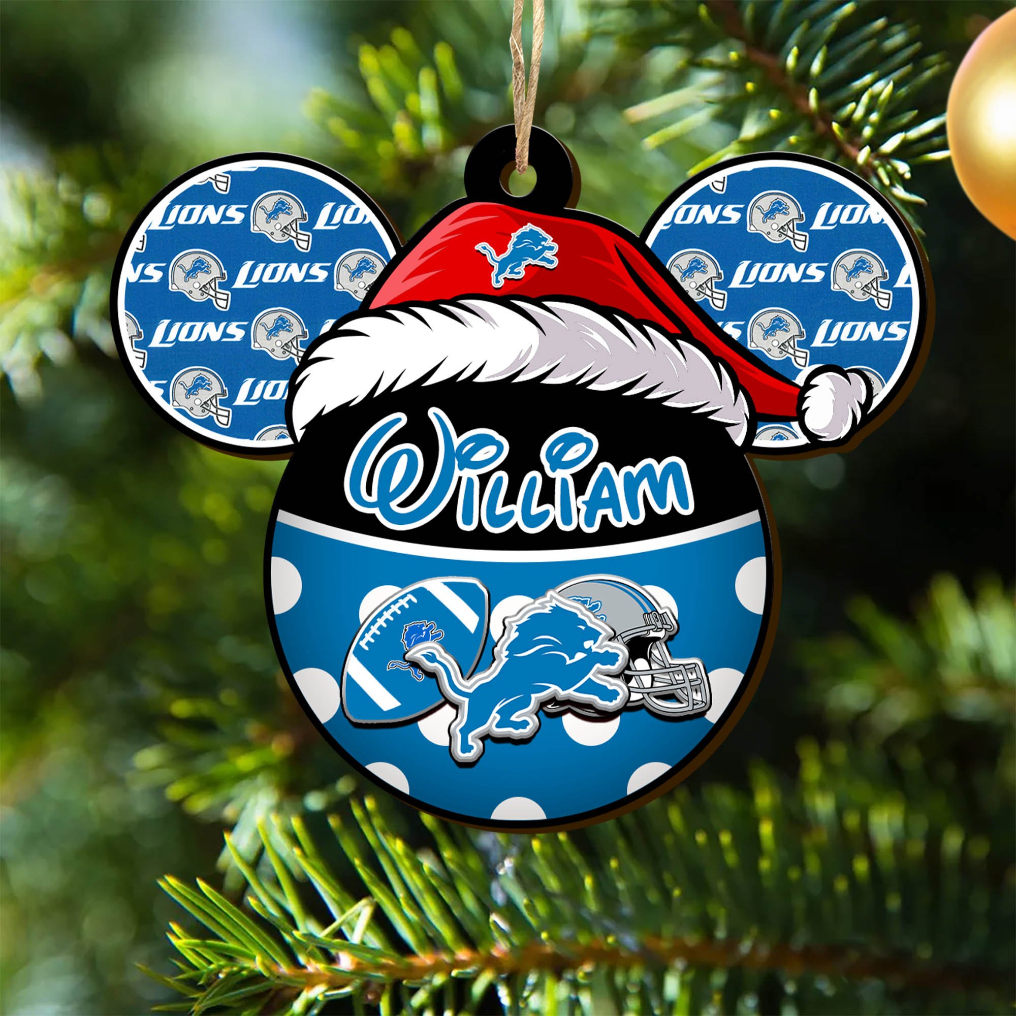 Detroit Lions Wooden Ornament 2024 Version Personalized Your Name, Christmas Gifts For Sport Fan, Home Decorations ETHY-53354
