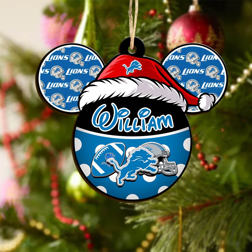 Alternative view of Detroit Lions Wooden Ornament 2024 Version Personalized Your Name, Christmas Gifts For Sport Fan, Home Decorations ETHY-53354