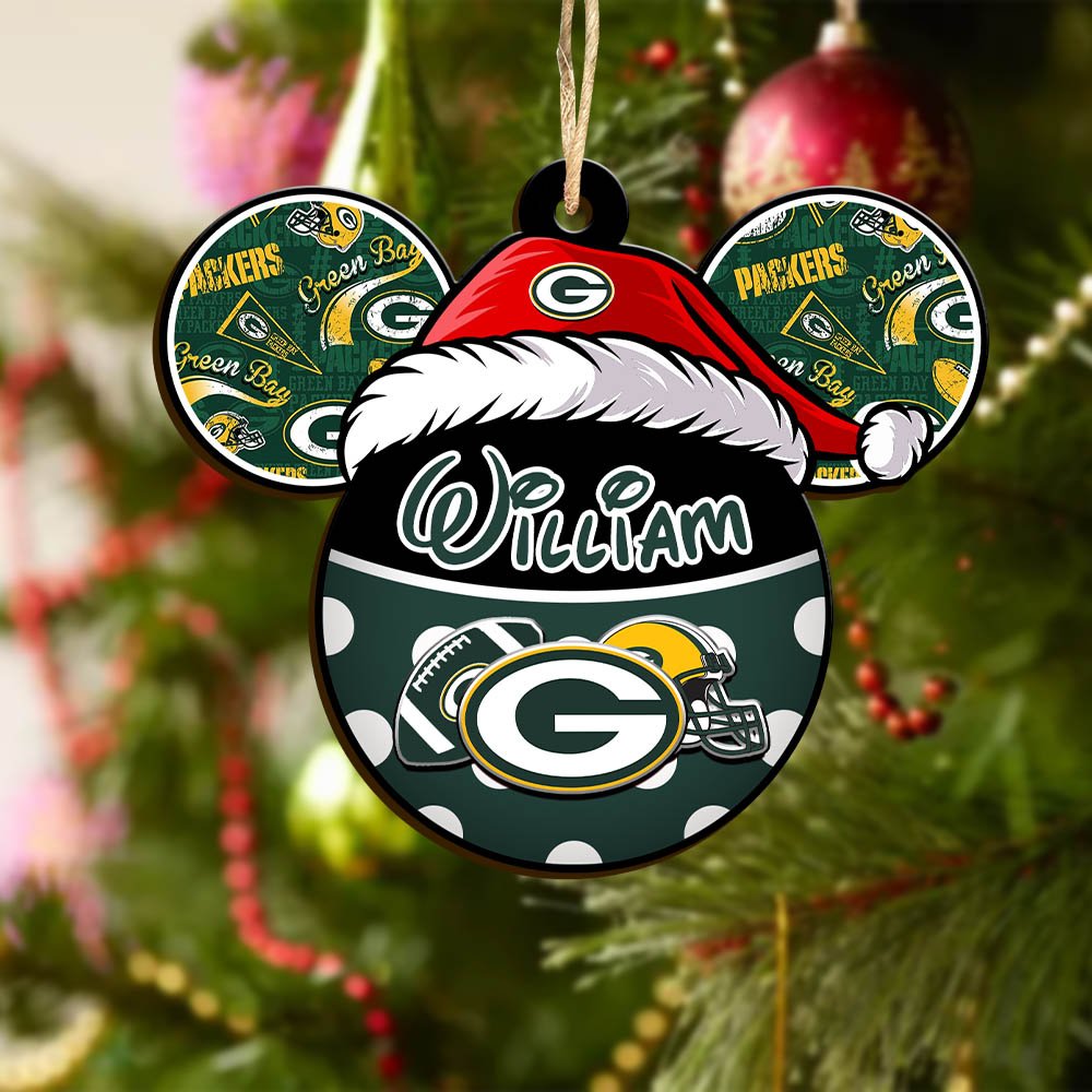 Alternative view of Green Bay Packers Wooden Ornament 2024 Version Personalized Your Name, Christmas Gifts For Sport Fan, Home Decorations ETHY-53354