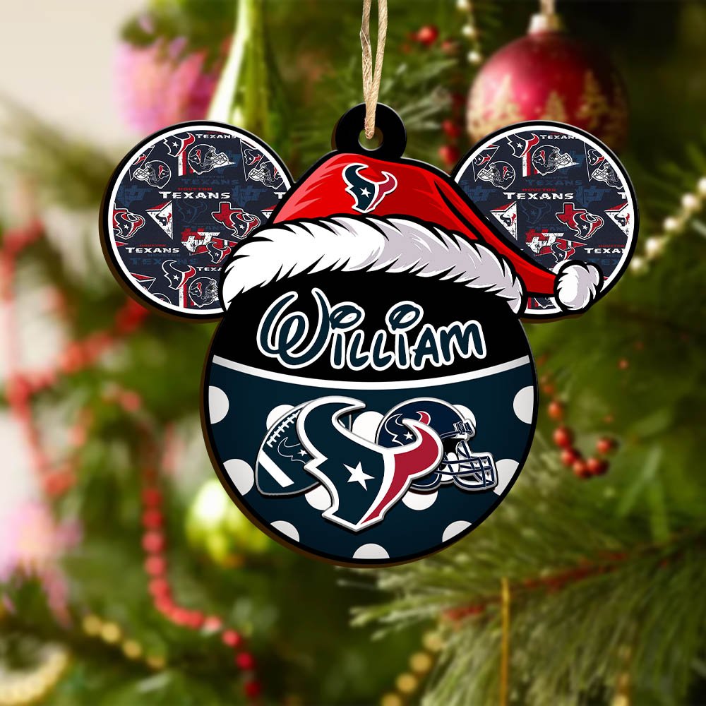 Alternative view of Houston Texans Wooden Ornament 2024 Version Personalized Your Name, Christmas Gifts For Sport Fan, Home Decorations ETHY-53354