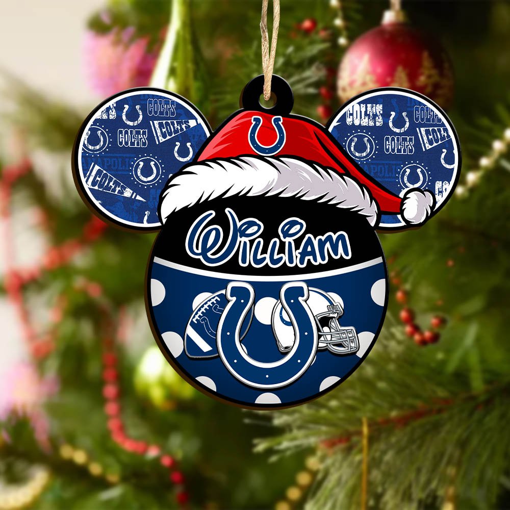 Alternative view of Indianapolis Colts Wooden Ornament 2024 Version Personalized Your Name, Christmas Gifts For Sport Fan, Home Decorations ETHY-53354