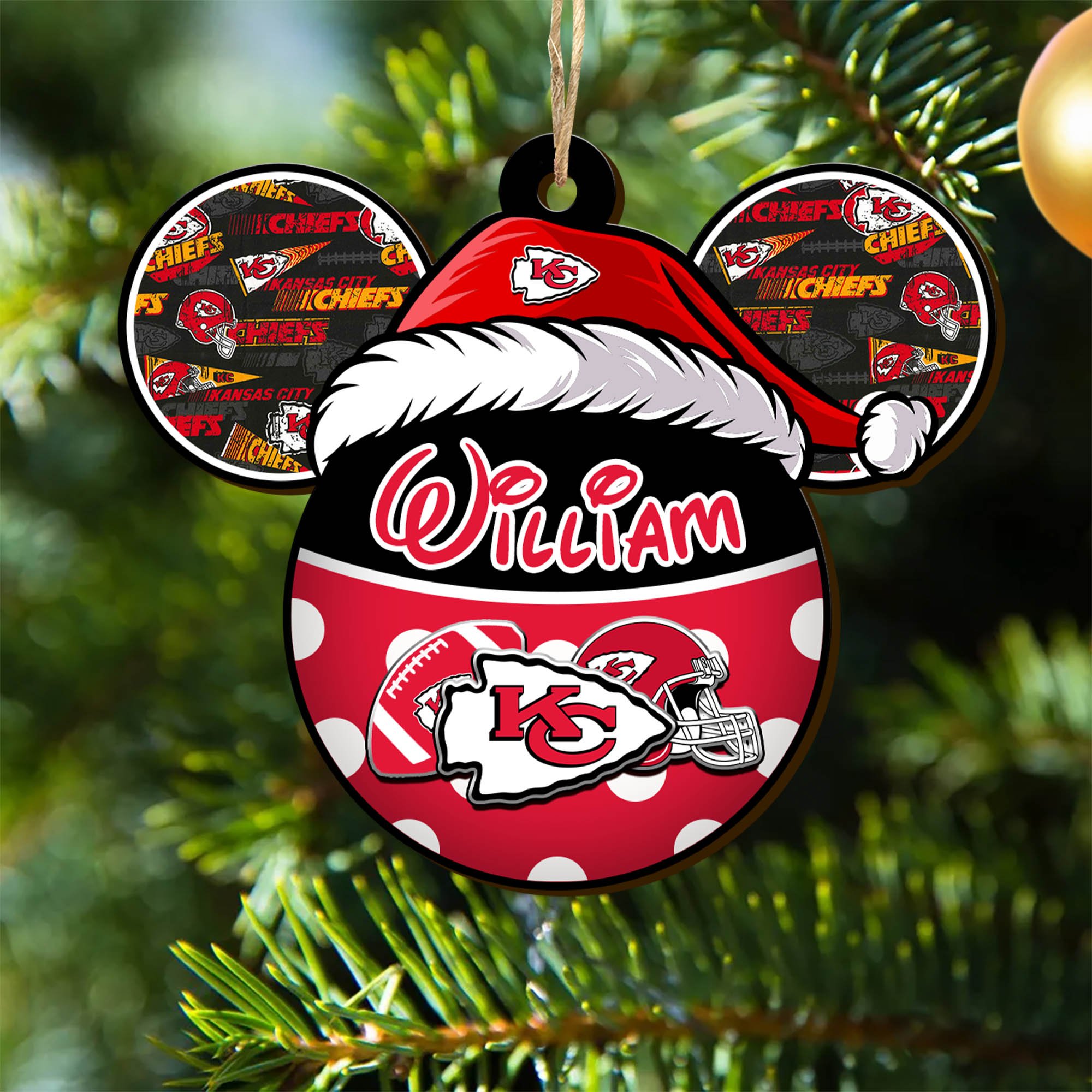 Kansas City Chiefs Wooden Ornament 2024 Version Personalized Your Name, Christmas Gifts For Sport Fan, Home Decorations ETHY-53354
