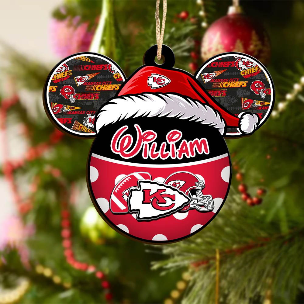 Alternative view of Kansas City Chiefs Wooden Ornament 2024 Version Personalized Your Name, Christmas Gifts For Sport Fan, Home Decorations ETHY-53354