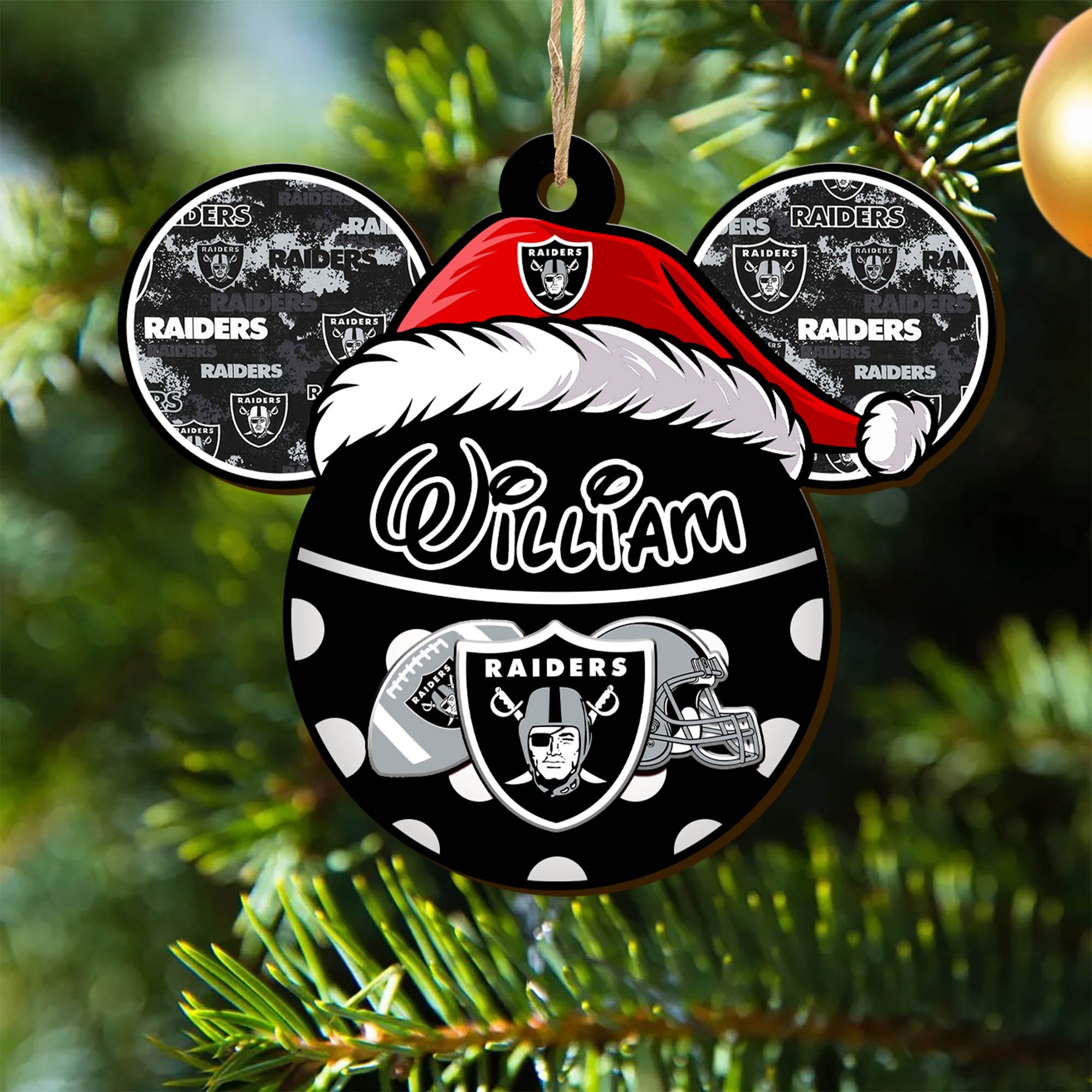 Las Vegas Raiders Wooden Ornament 2024 Version Personalized Your Name, Christmas Gifts For Sport Fan, Home Decorations ETHY-53354
