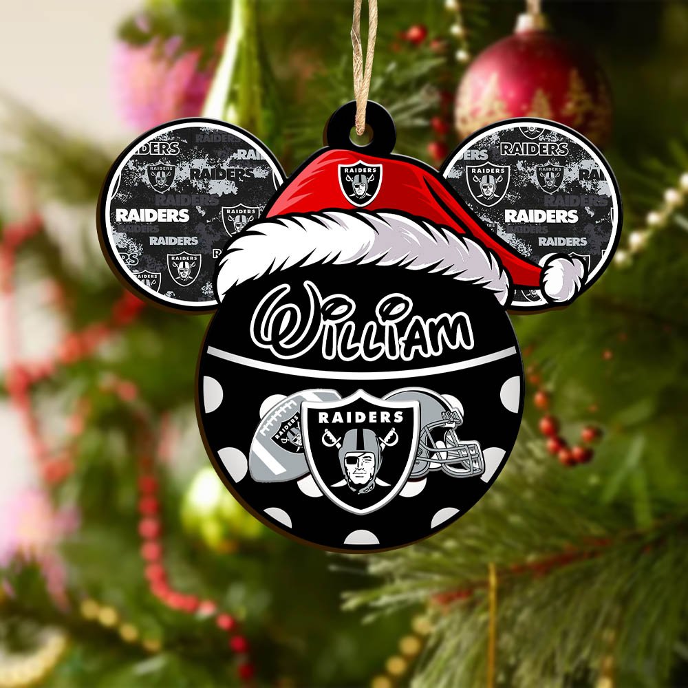Alternative view of Las Vegas Raiders Wooden Ornament 2024 Version Personalized Your Name, Christmas Gifts For Sport Fan, Home Decorations ETHY-53354