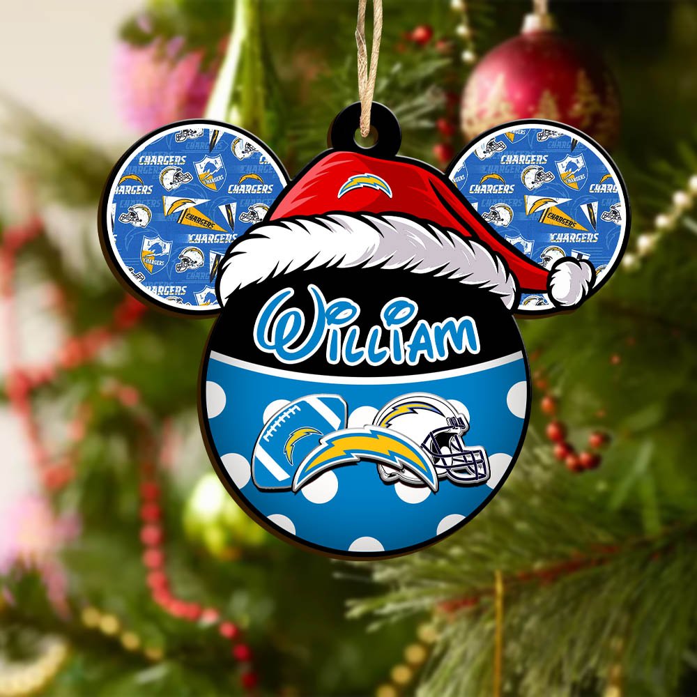 Alternative view of Los Angeles Chargers Wooden Ornament 2024 Version Personalized Your Name, Christmas Gifts For Sport Fan, Home Decorations ETHY-53354