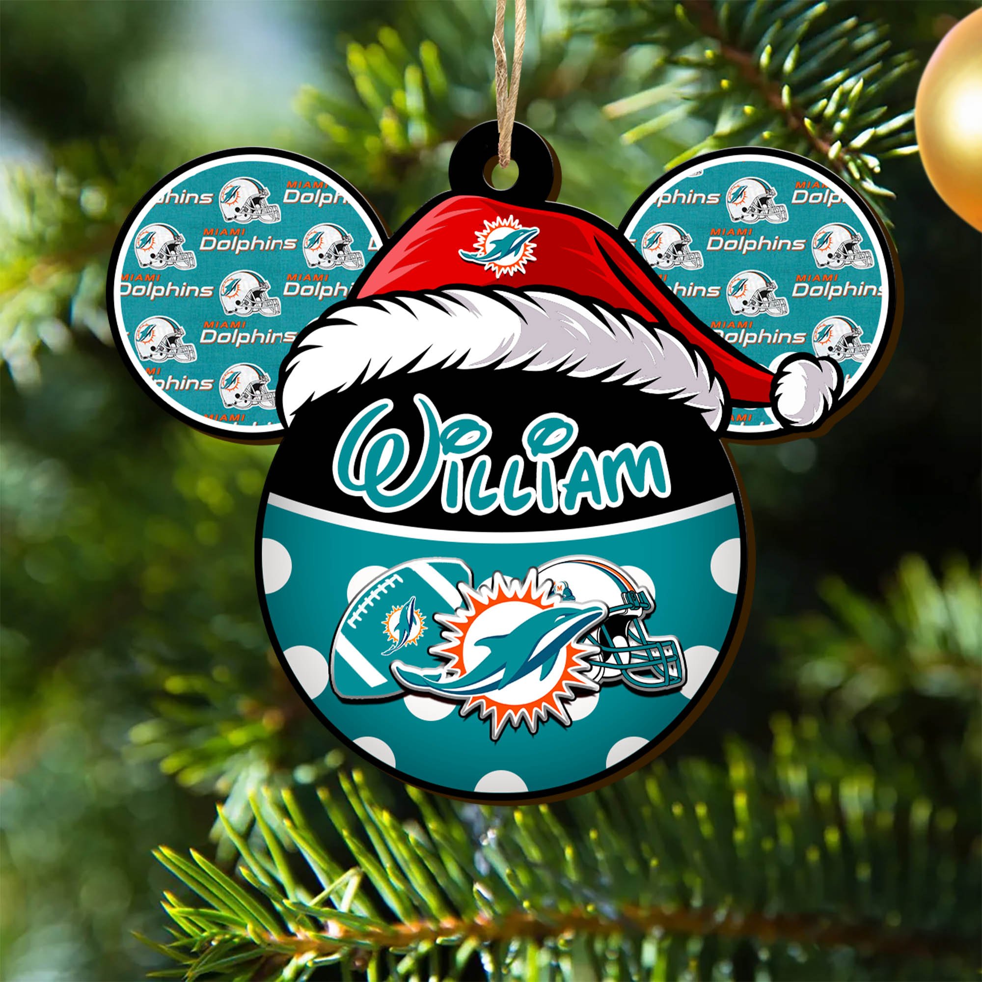 Miami Dolphins Wooden Ornament 2024 Version Personalized Your Name, Christmas Gifts For Sport Fan, Home Decorations ETHY-53354